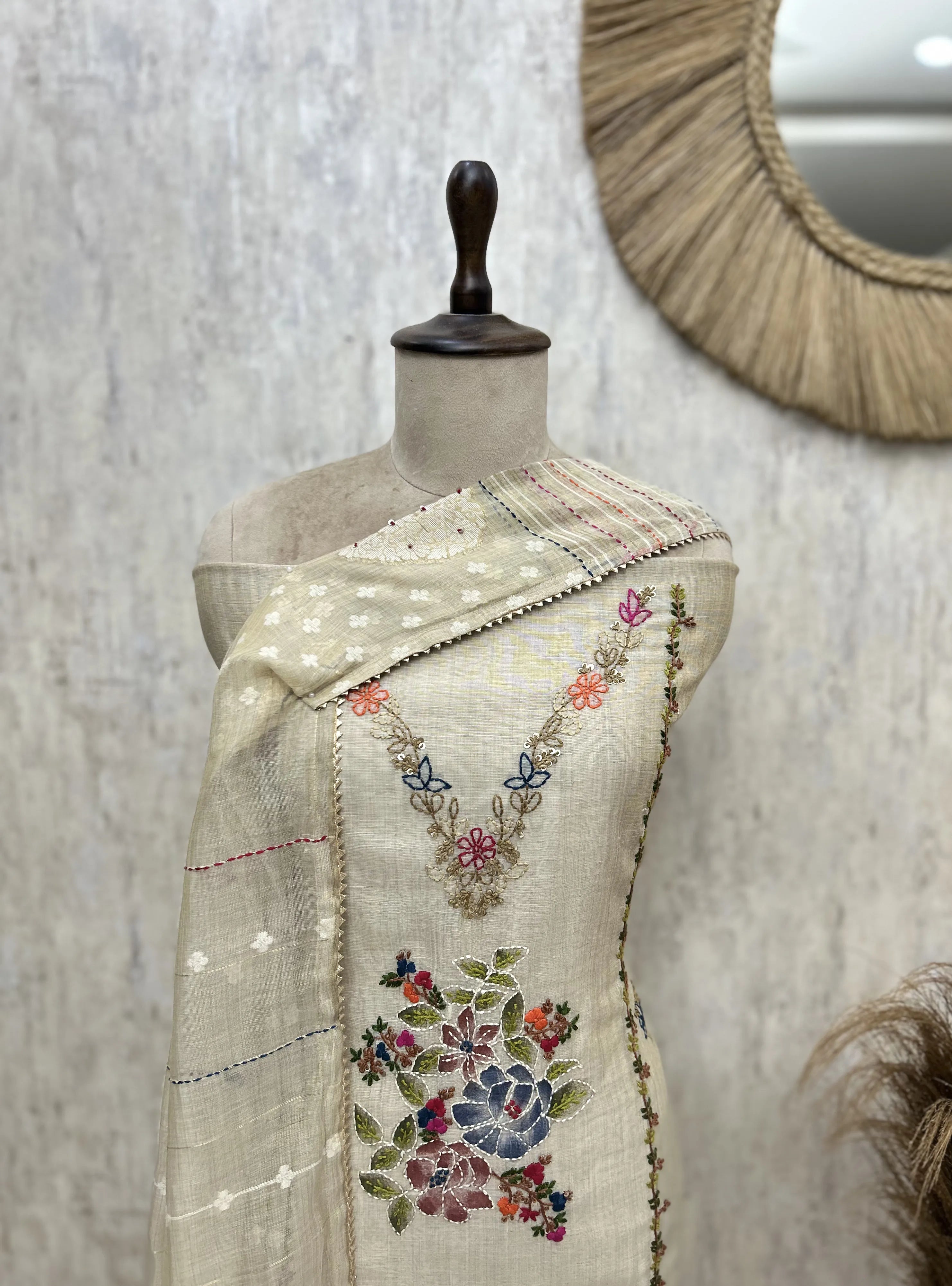 Meadow Bloom Jamdani Unstitched Suits