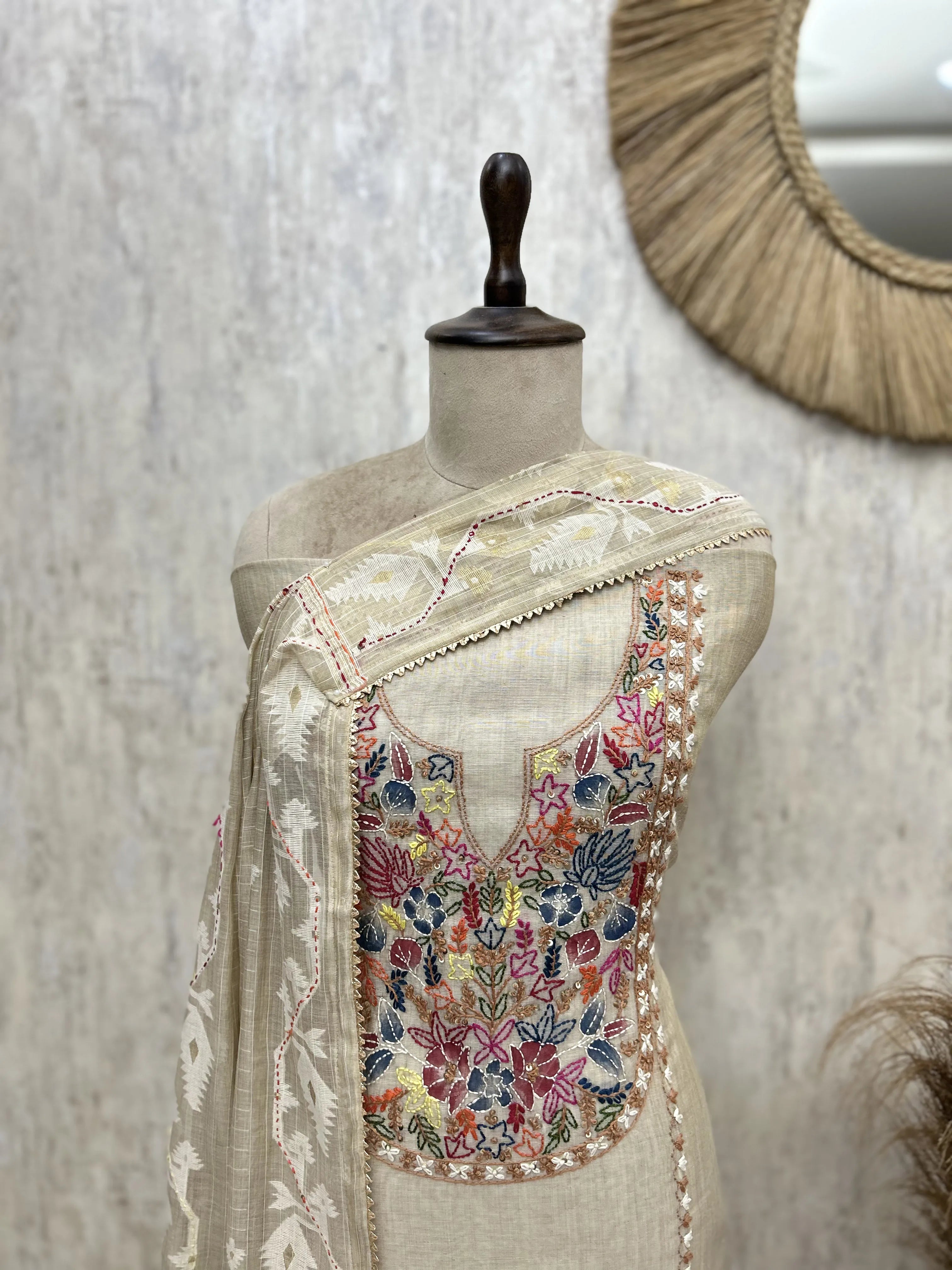 Meadow Bloom Jamdani Unstitched Suits