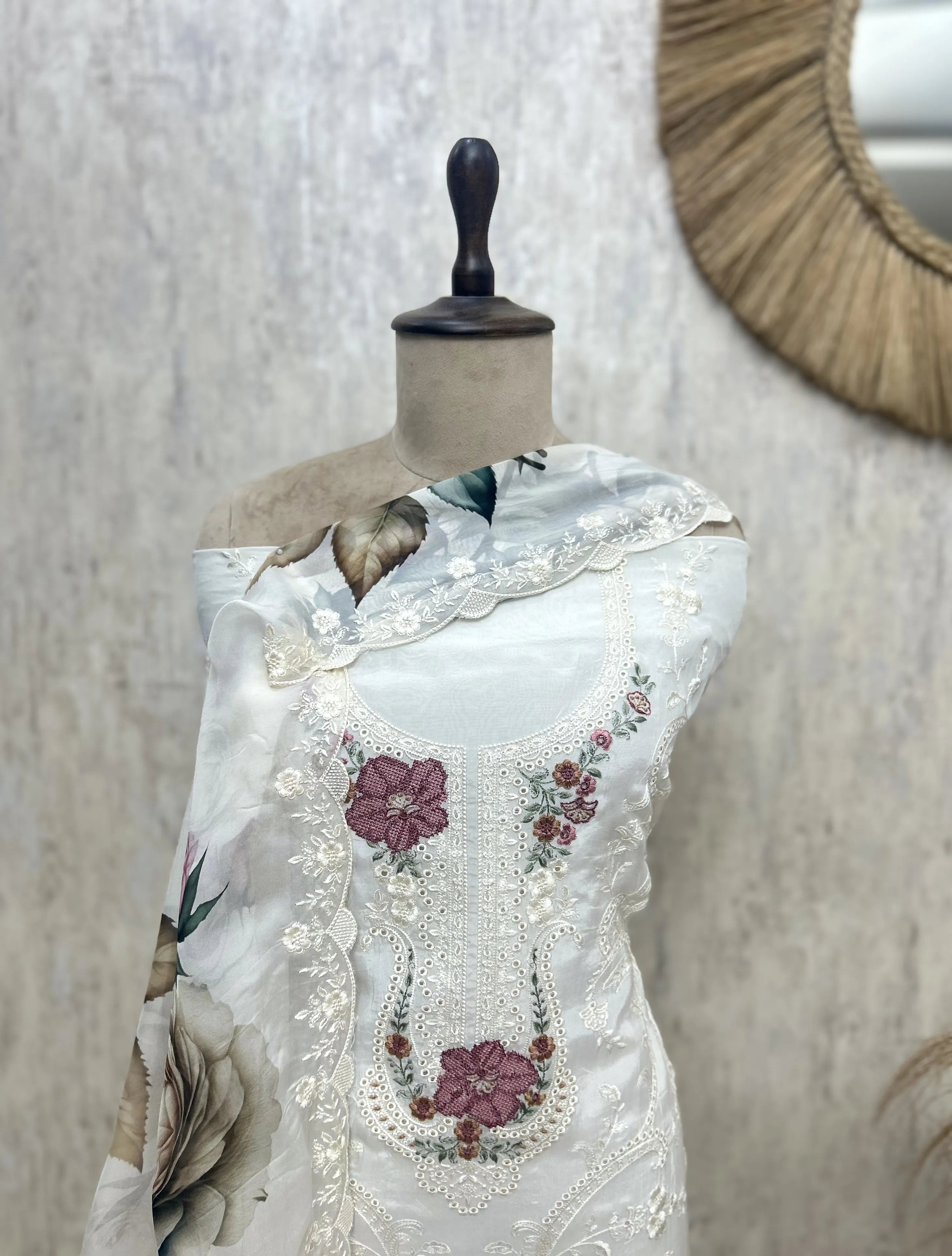 Petal Veil Organza Unstitched Suits