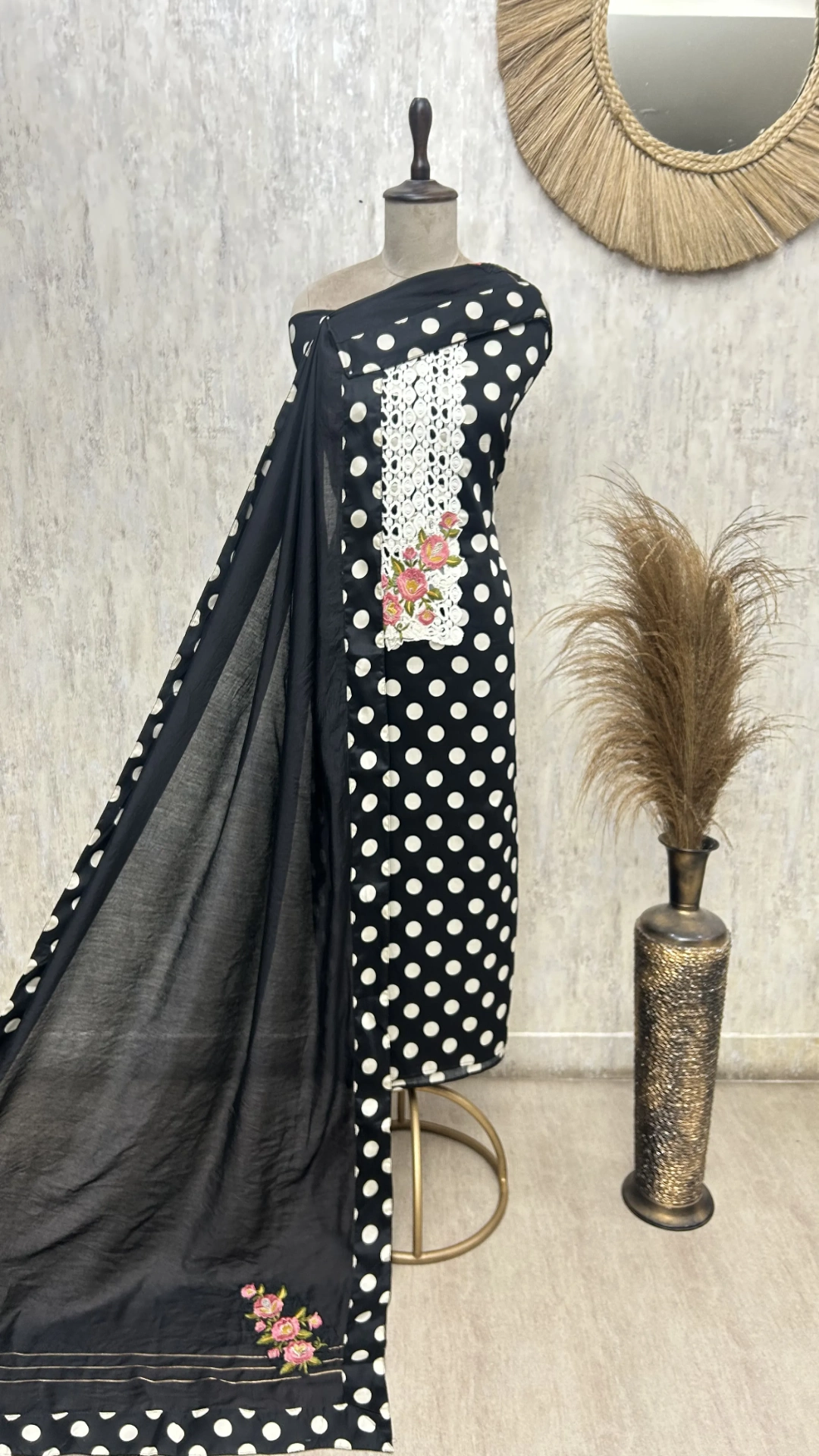 The Polka Petal Cotton Unstitched Suits