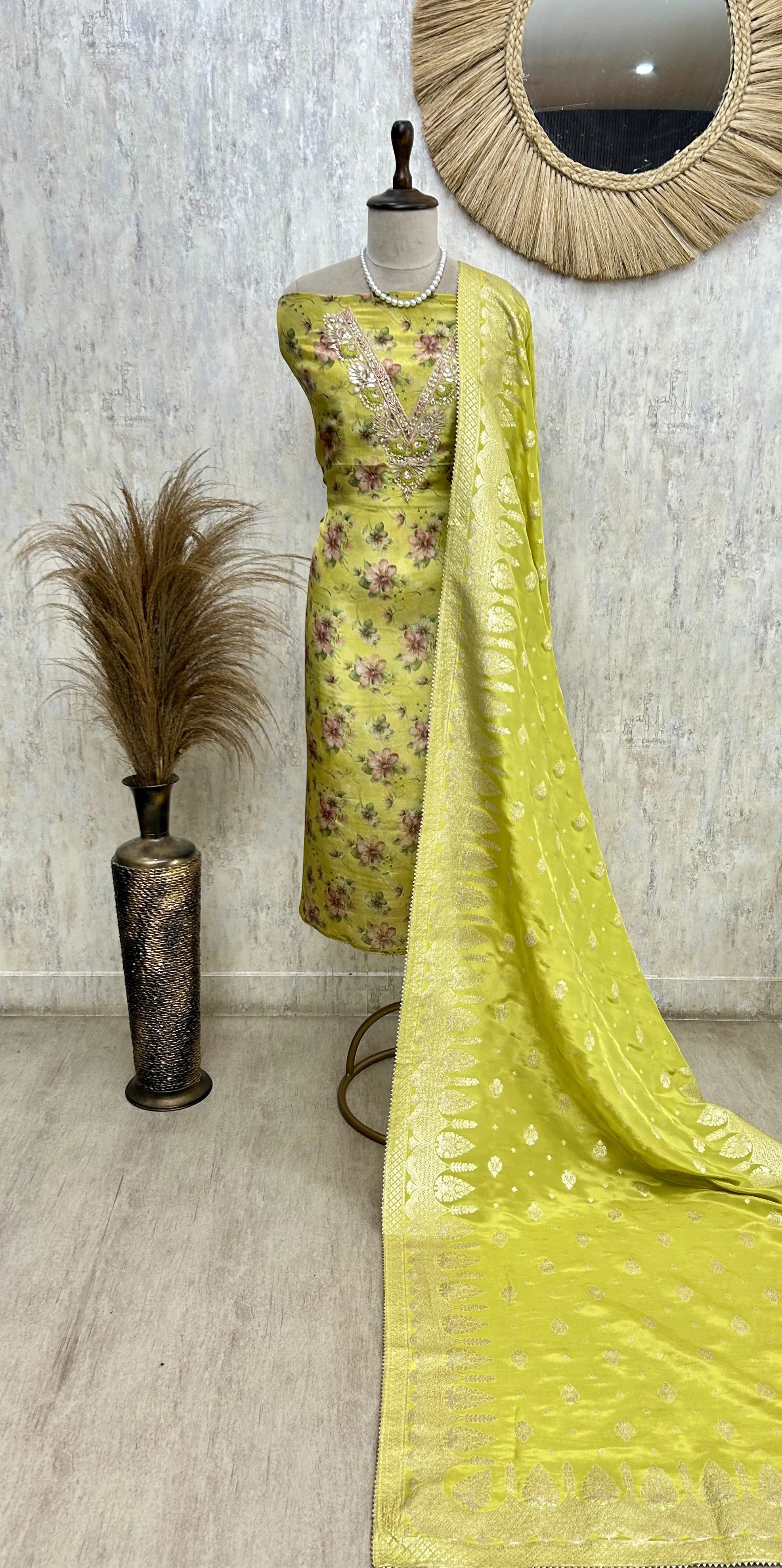 Embroidered Floral Unstiched suit