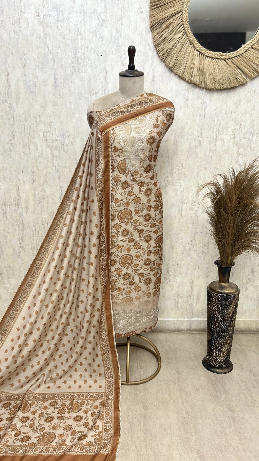 Heritage Blossom Maheshwari Ensemble Unstitched Suits