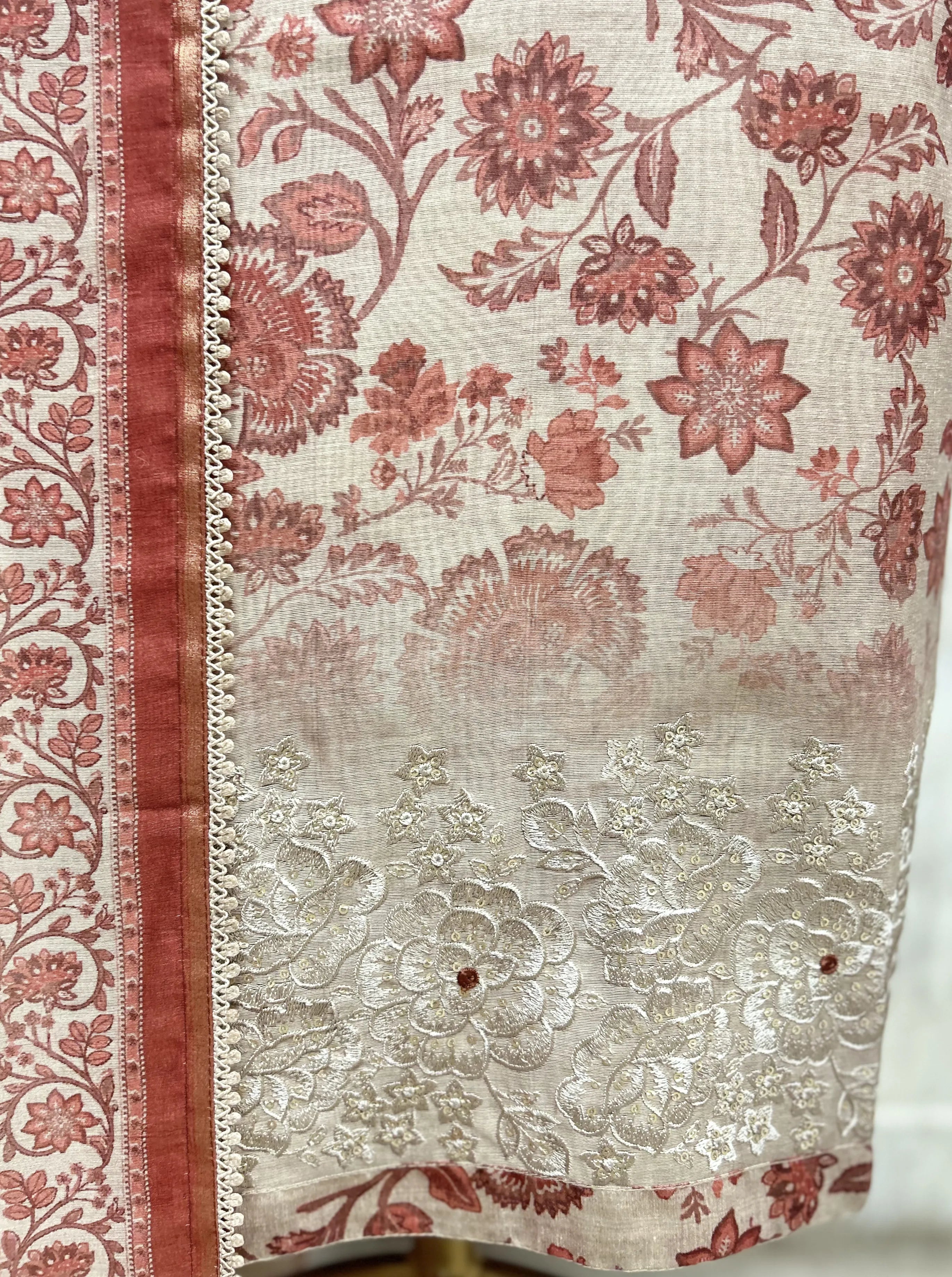 Heritage Blossom Maheshwari Ensemble Unstitched Suits