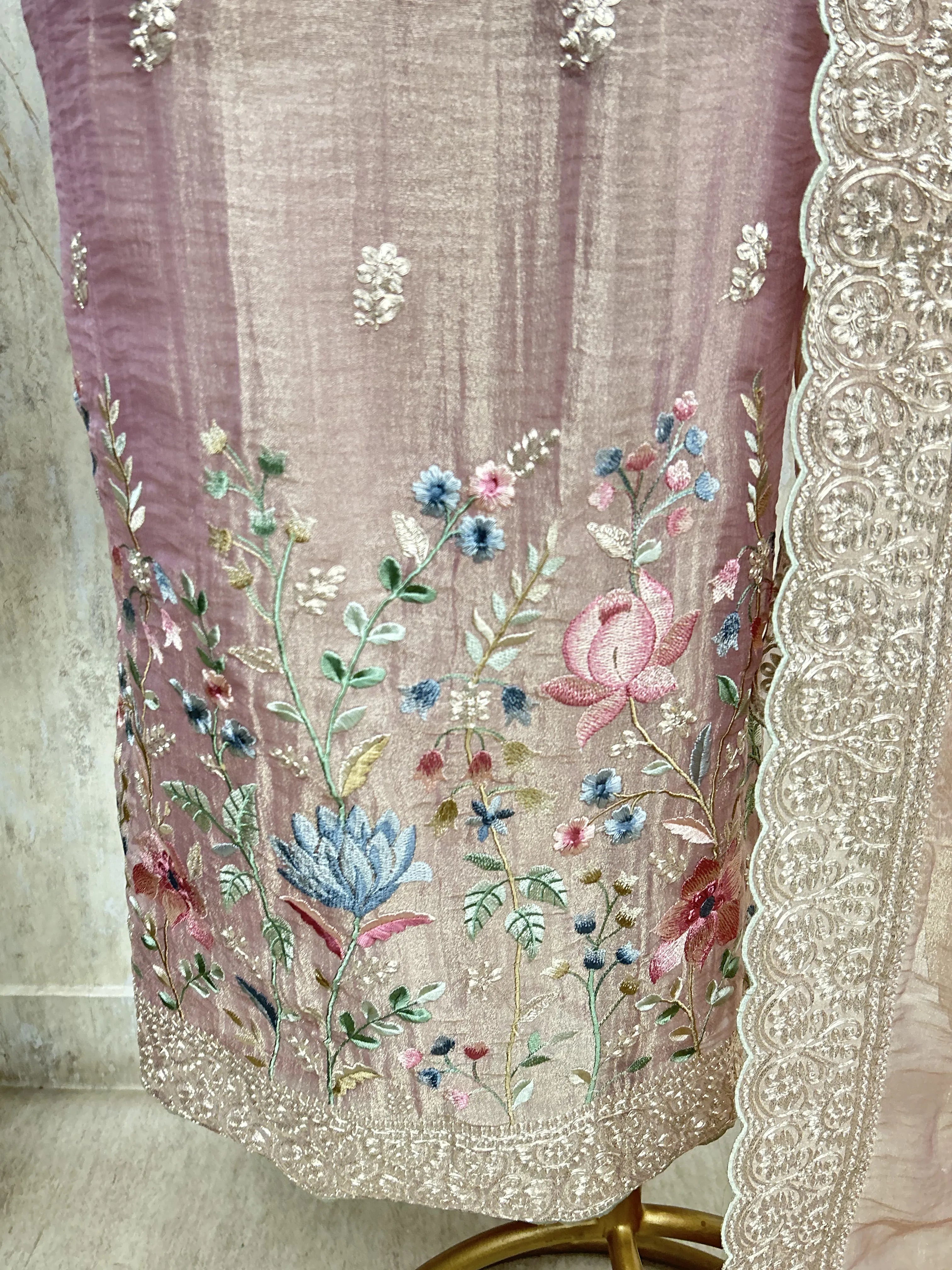 Pastel Garden Grace Unstiched Suit