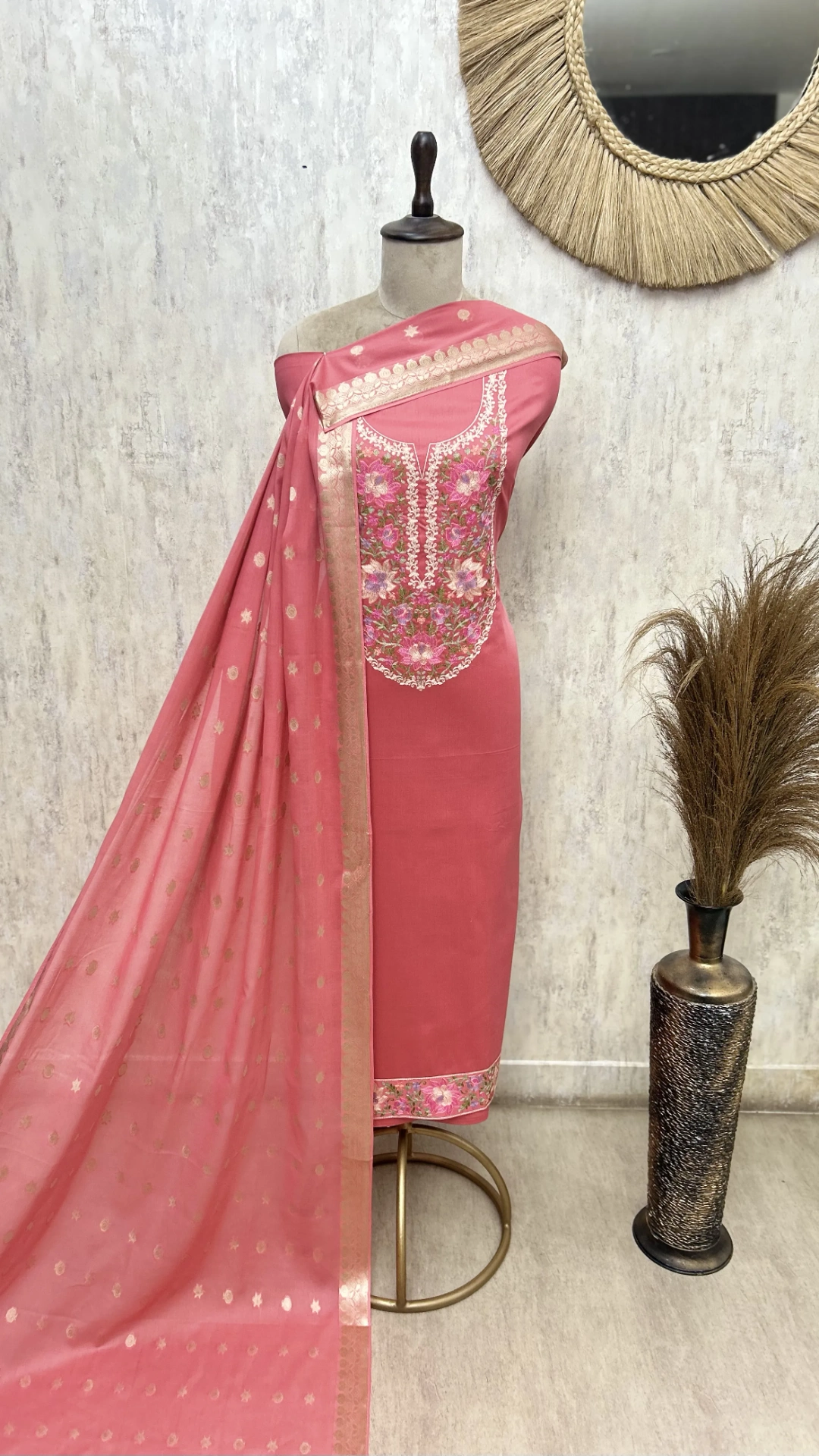 Banarasi Bloom Glace Cotton Unstitched Suits