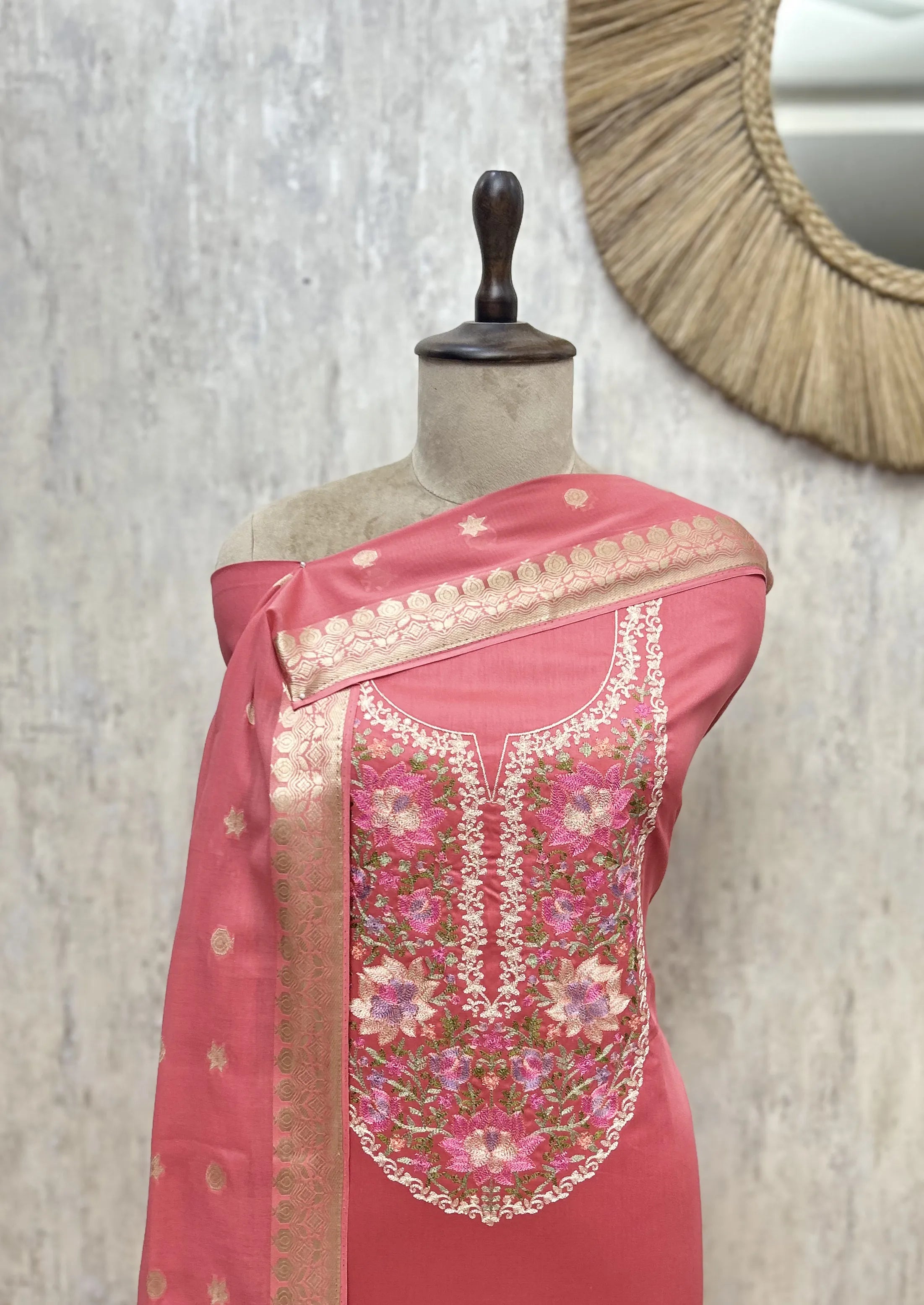 Banarasi Bloom Glace Cotton Unstitched Suits