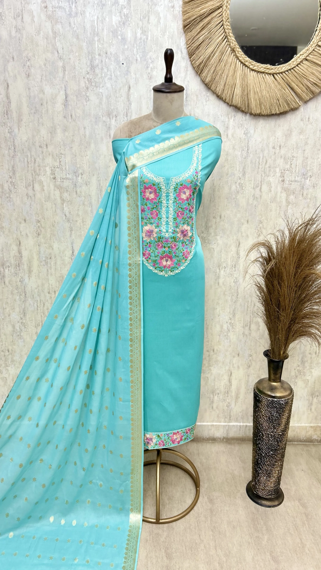 Banarasi Bloom Glace Cotton Unstitched Suits