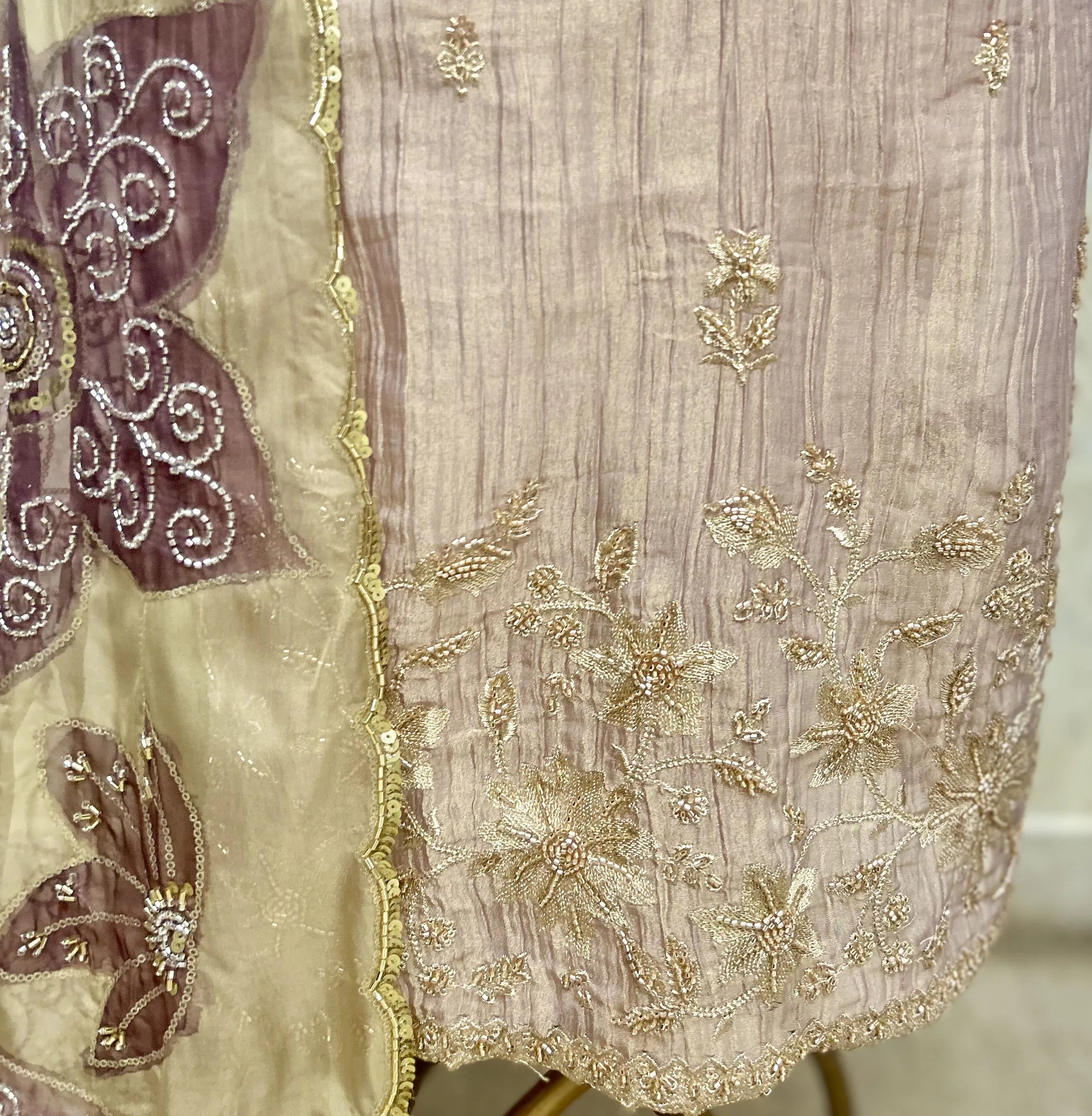 Moonlit Garden Crush Tissue Unstitched Suits