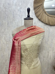 Royal Zari Elegance Tissue Unstitched Suits