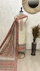 Royal Tapestry Jamdani Linen Unstitched Suit
