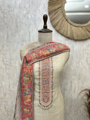 Royal Tapestry Jamdani Linen Unstitched Suit
