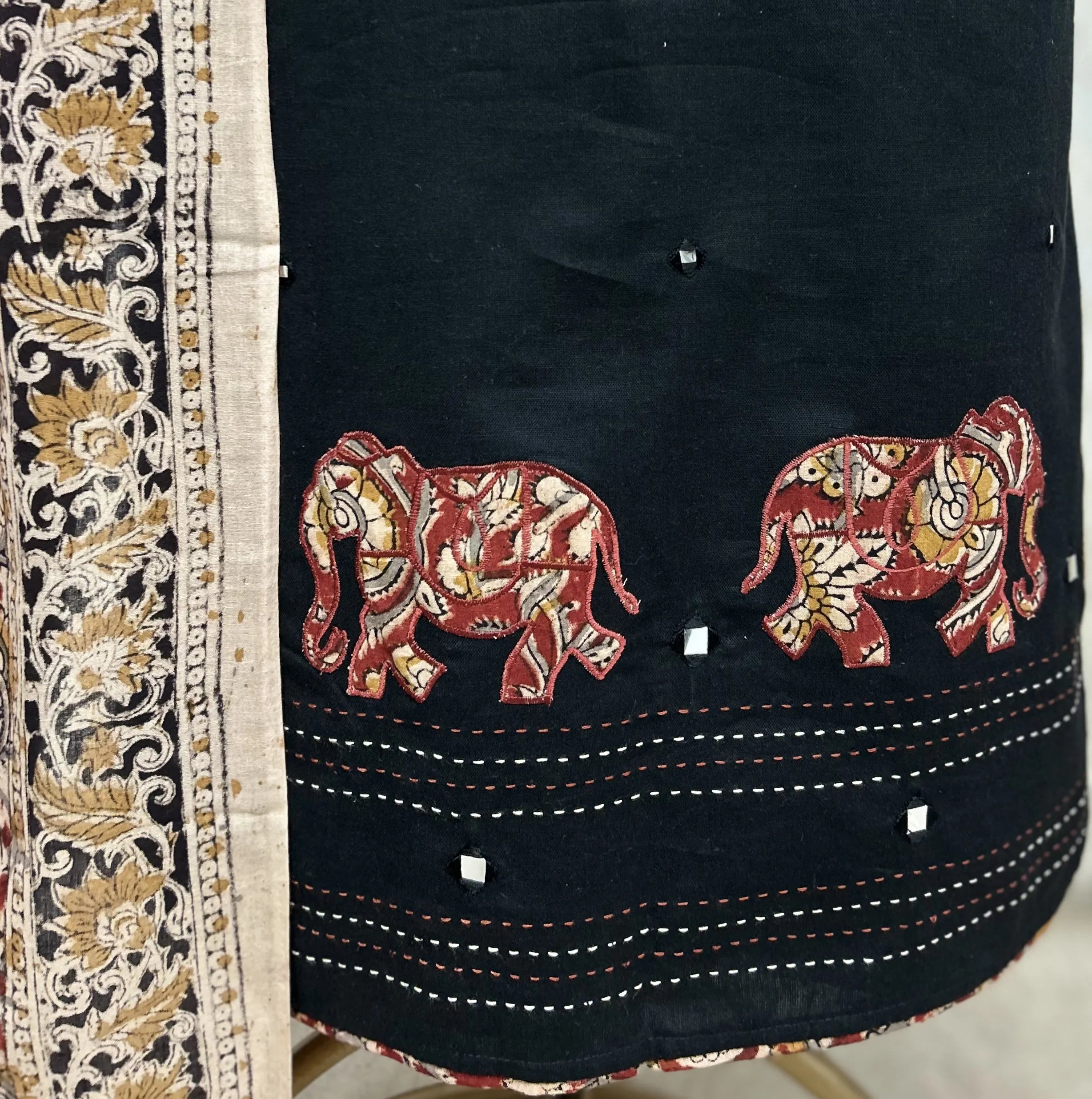 Royal Kalamkari Trail Cotton Unstitched Suit