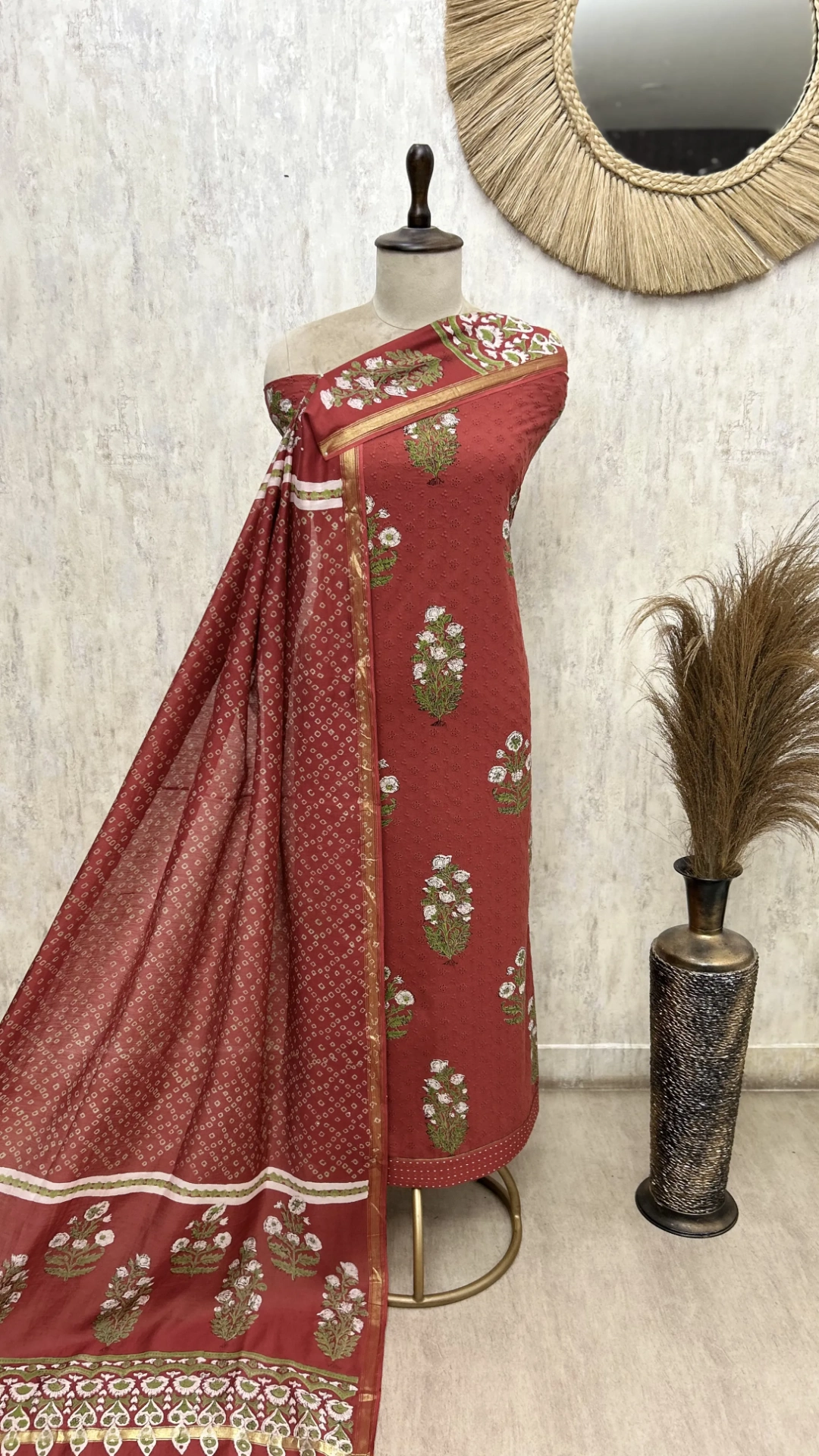 Whispered Meadow Hakuba Cotton Unstitched Suit