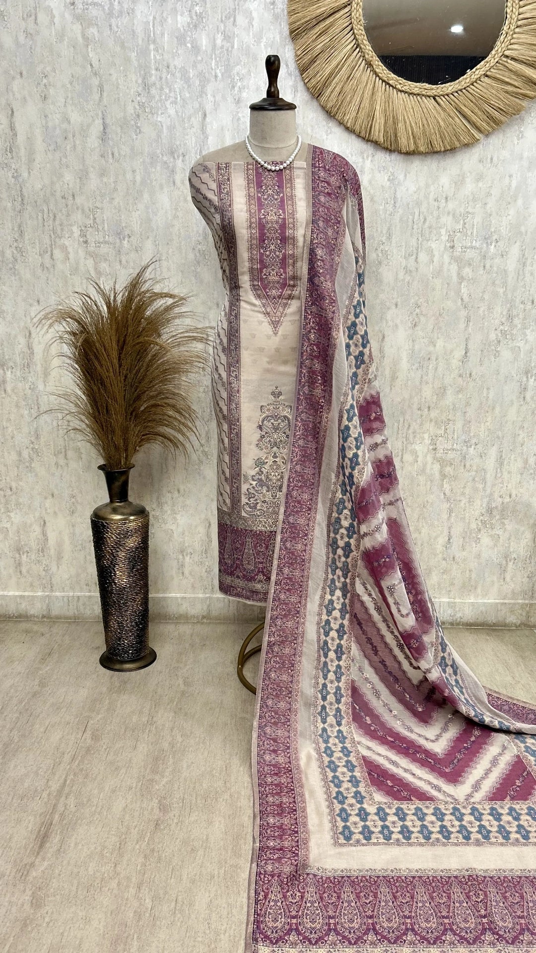 Classic Ethnic Weave Unstiched Suit