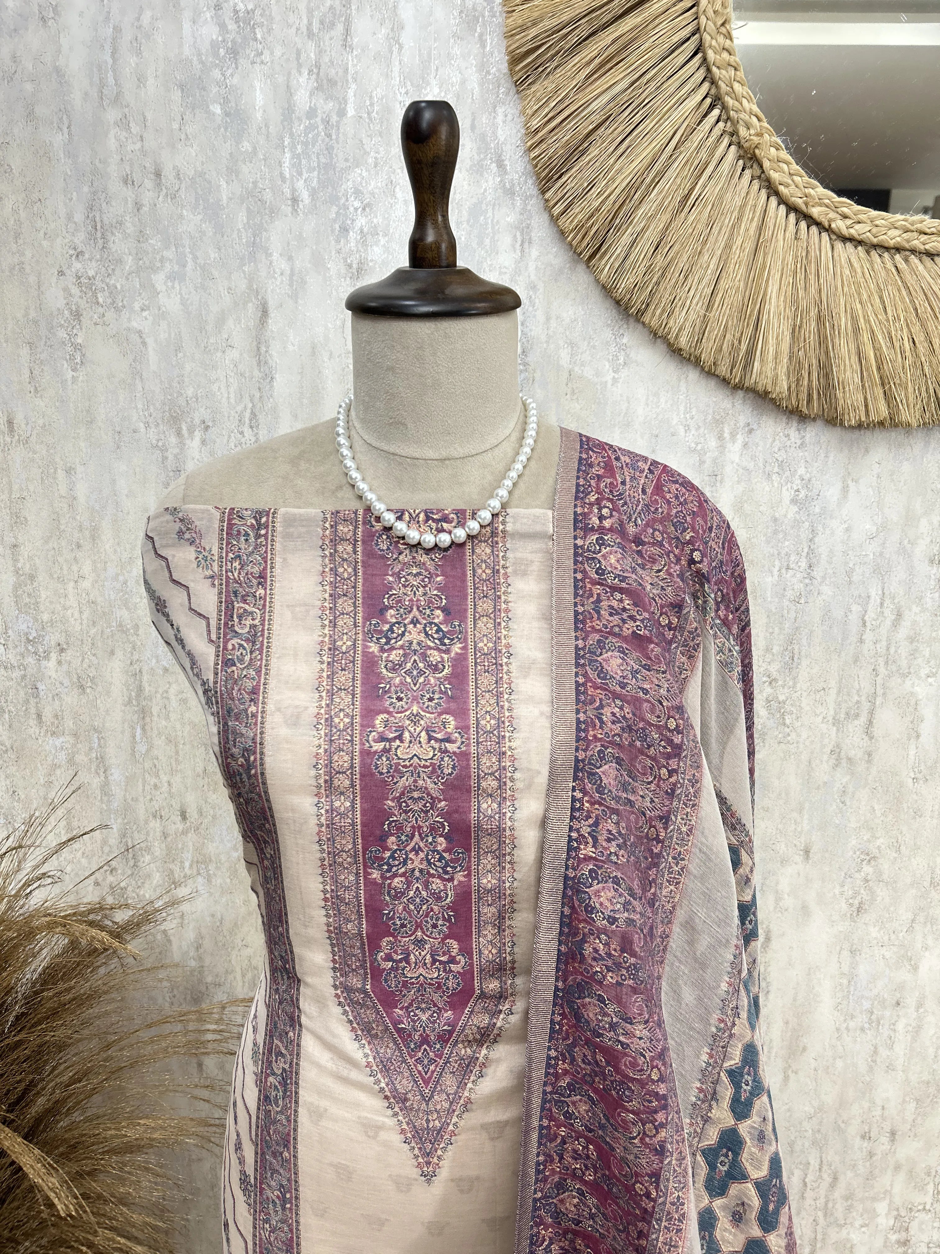 Classic Ethnic Weave Unstiched Suit