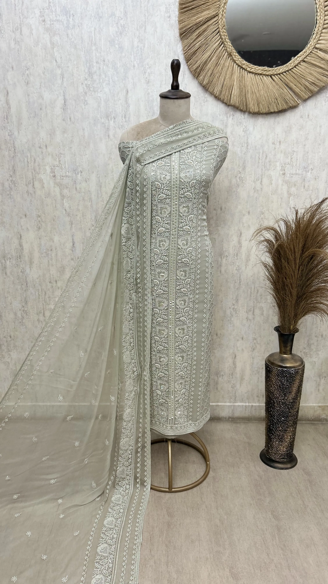 Whispered Heritage Lucknawi Georgette Unstitched Suit