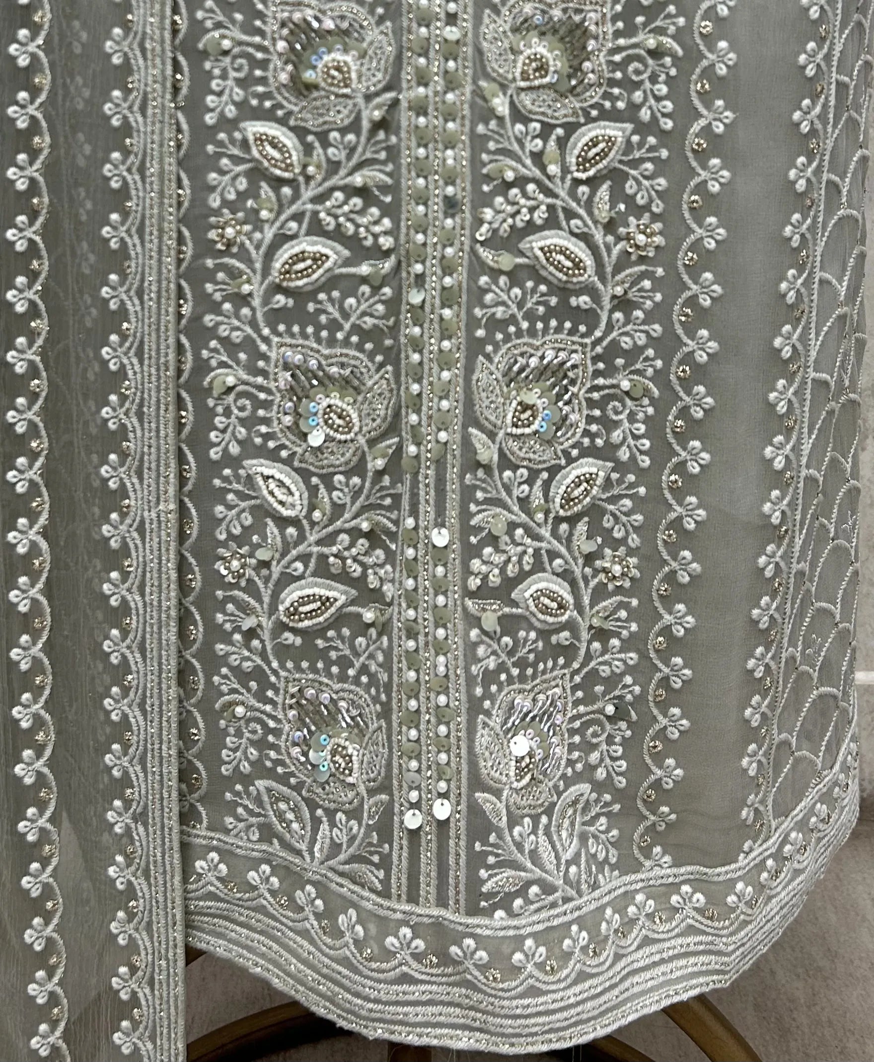 Whispered Heritage Lucknawi Georgette Unstitched Suit