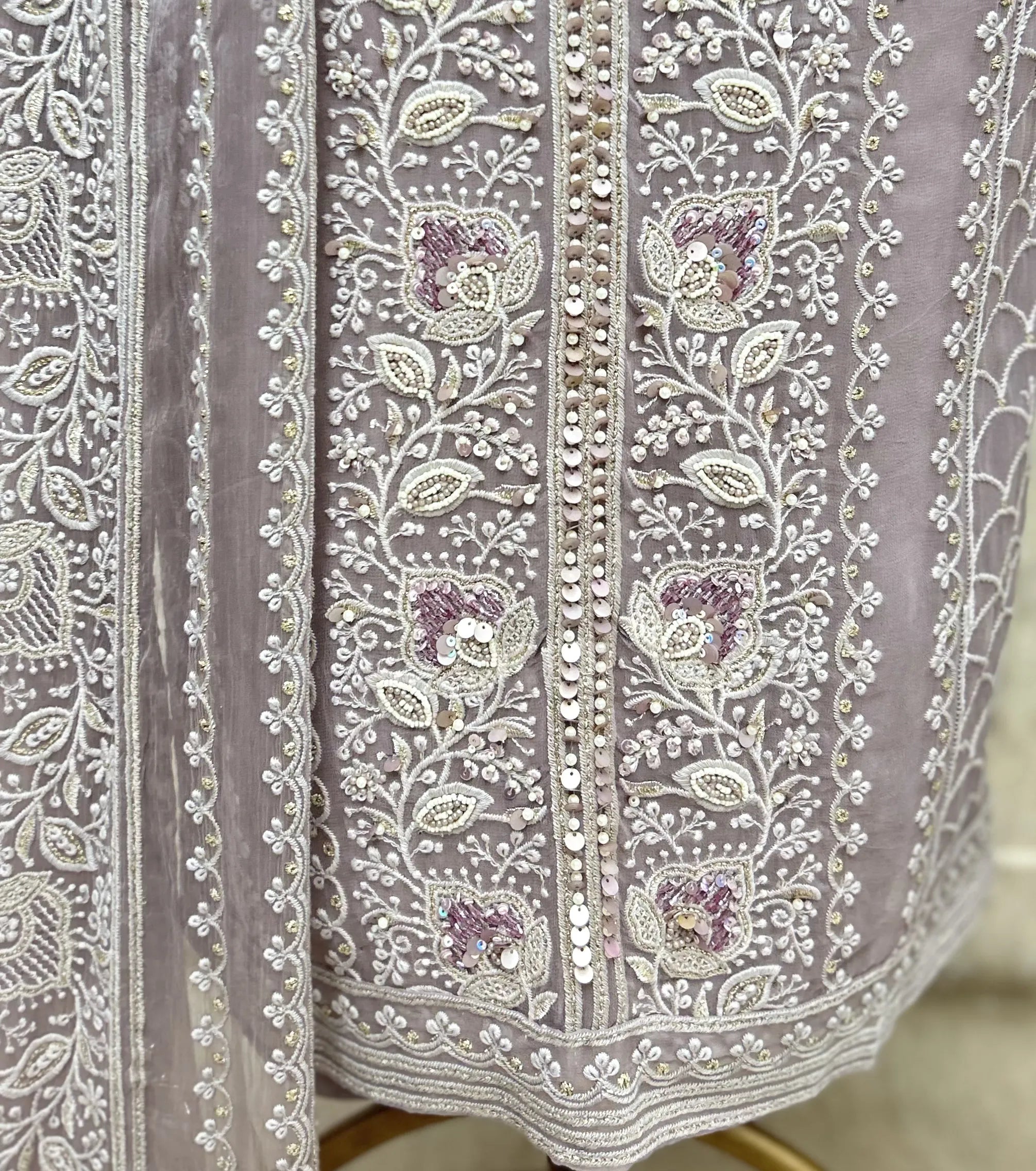 Whispered Heritage Lucknawi Georgette Unstitched Suit