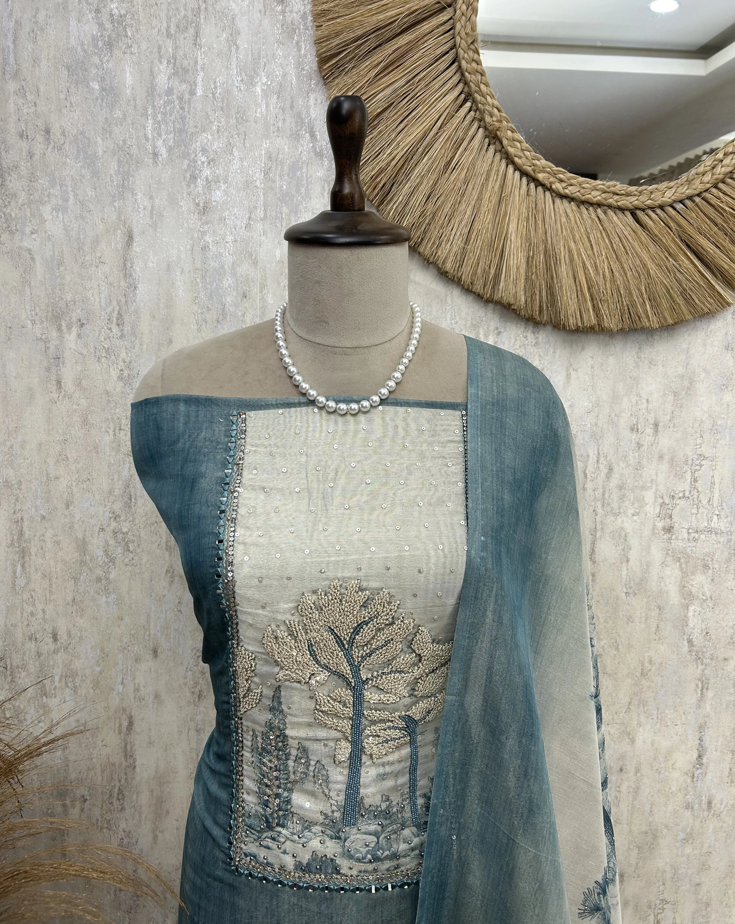 Pastel Grace Unstiched Suit