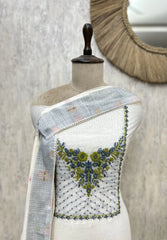 Embroidered Essence Mul Chanderi Unstitched Suit