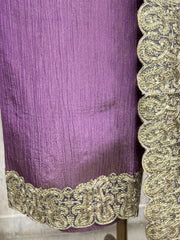 Classic Wine Charm Unstiched Suit