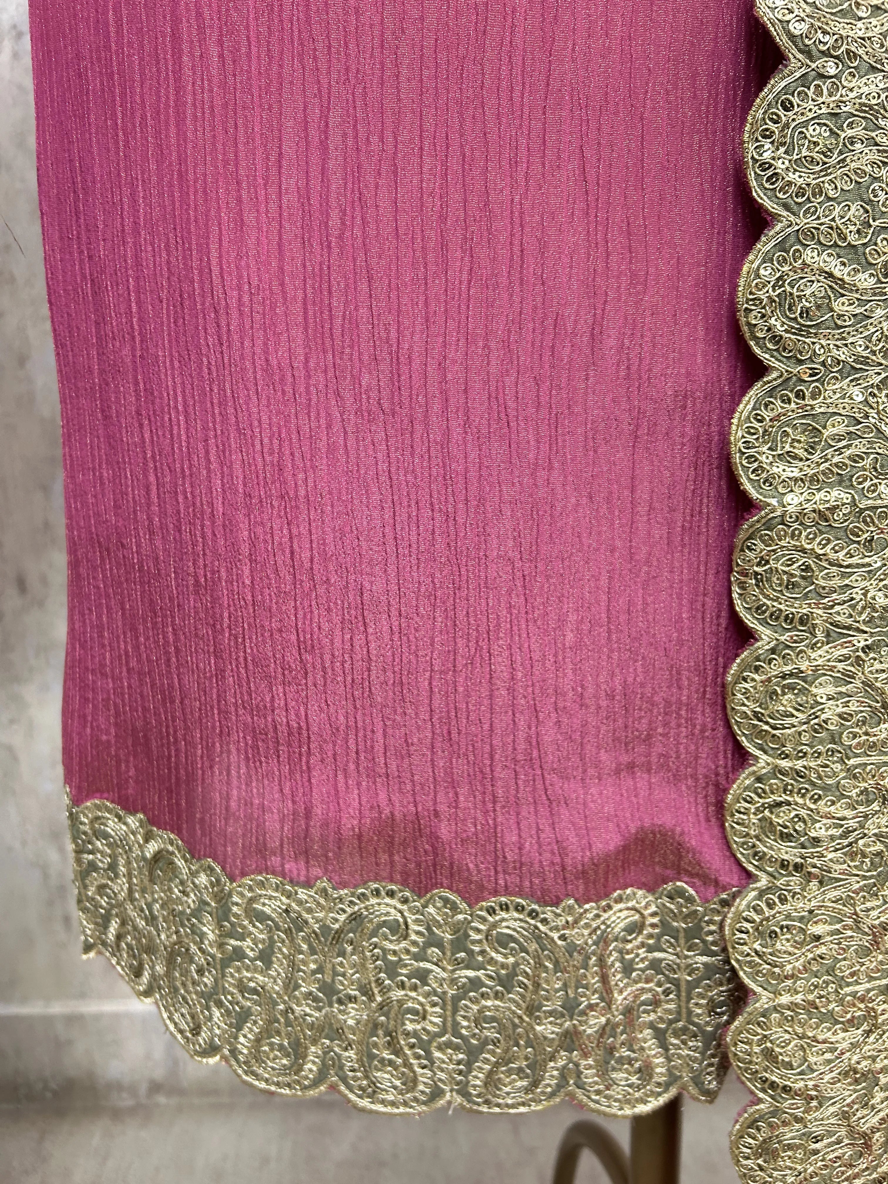 Classic Wine Charm Unstiched Suit