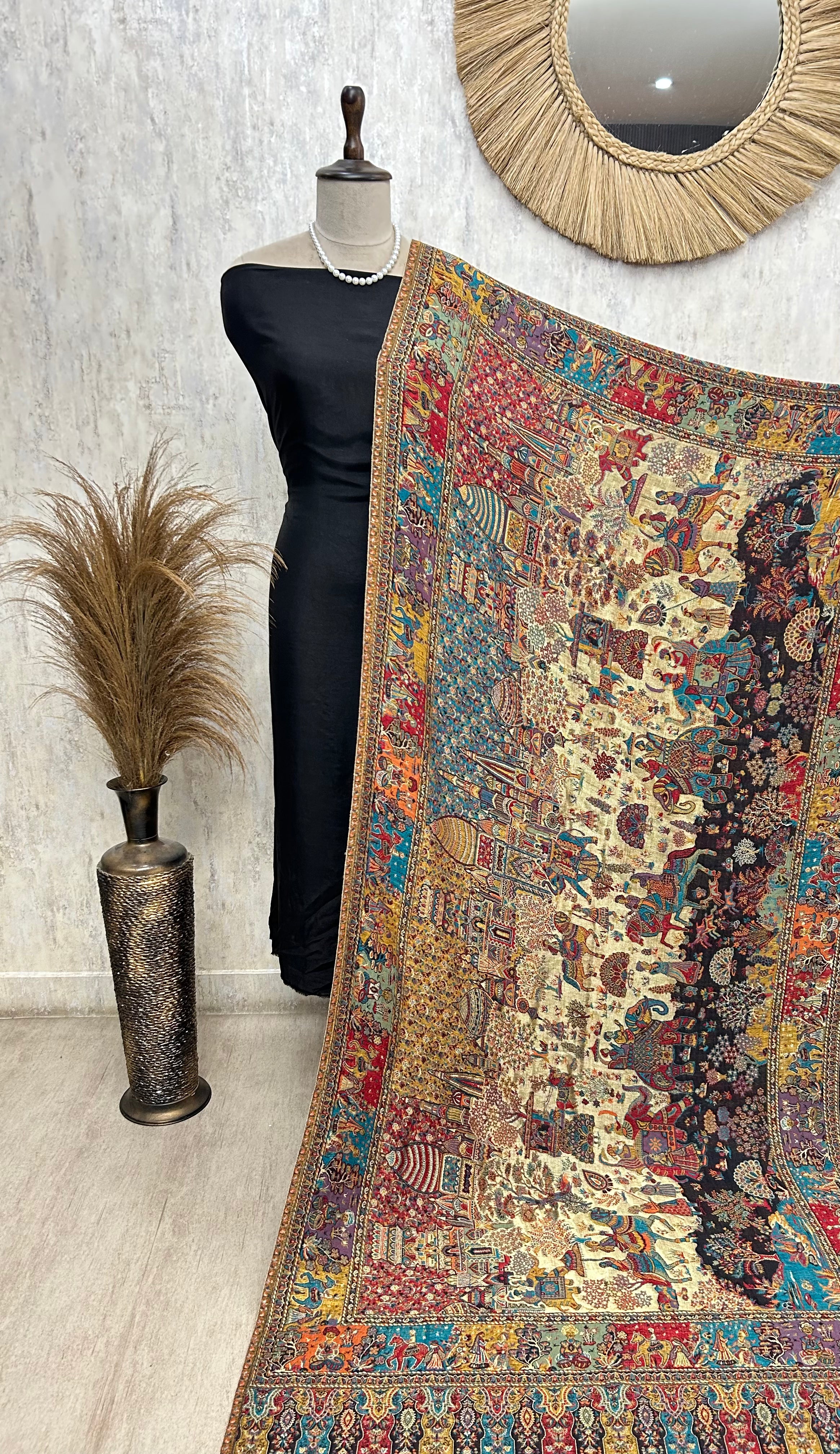 Reversible Semi Pashmina Unisex Shawls With Curated Box Packaging