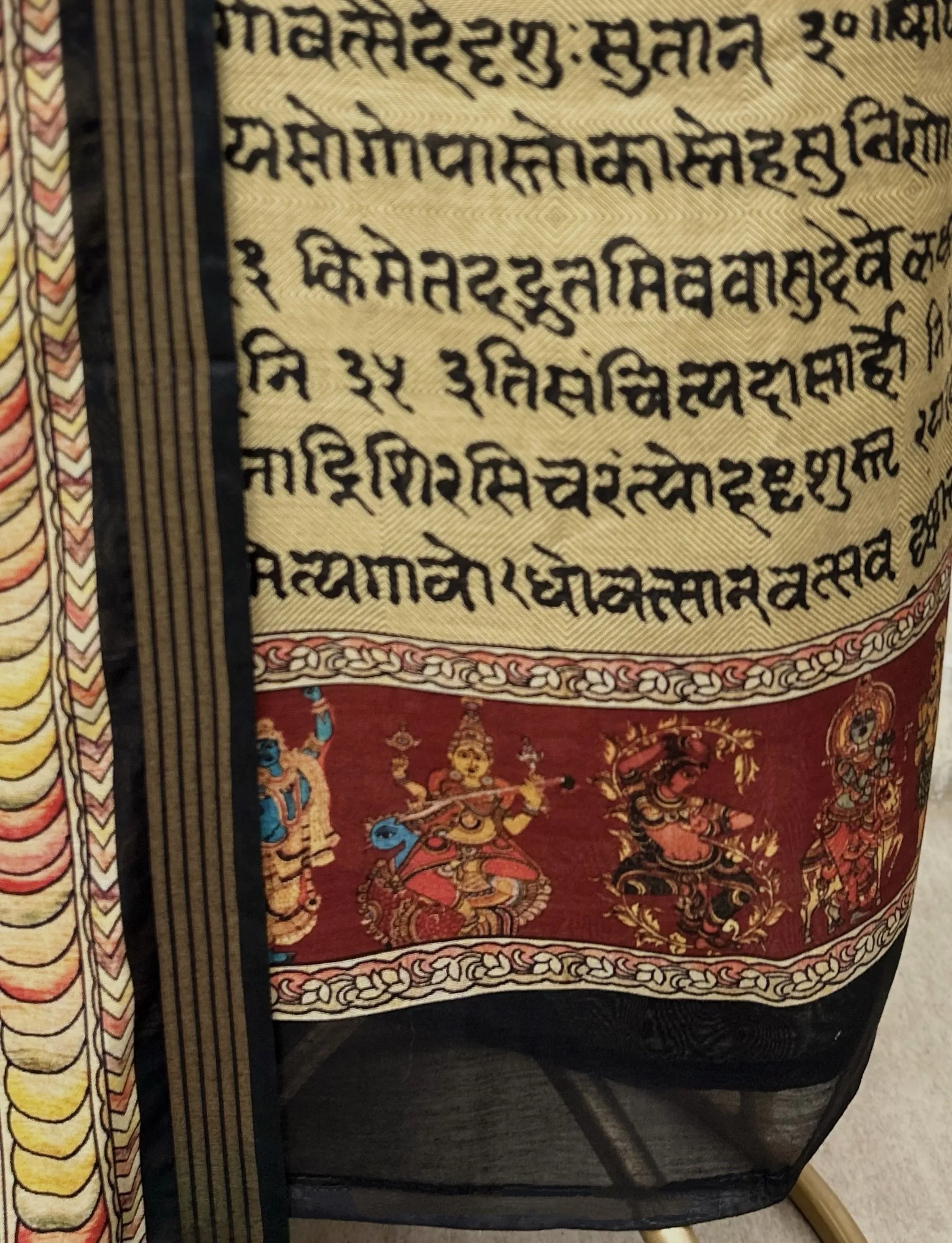 Maheshwari Unstitched Cotton Suit with Kalamkari Pallu