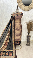 Maheshwari Unstitched Cotton Suit with Kalamkari Pallu