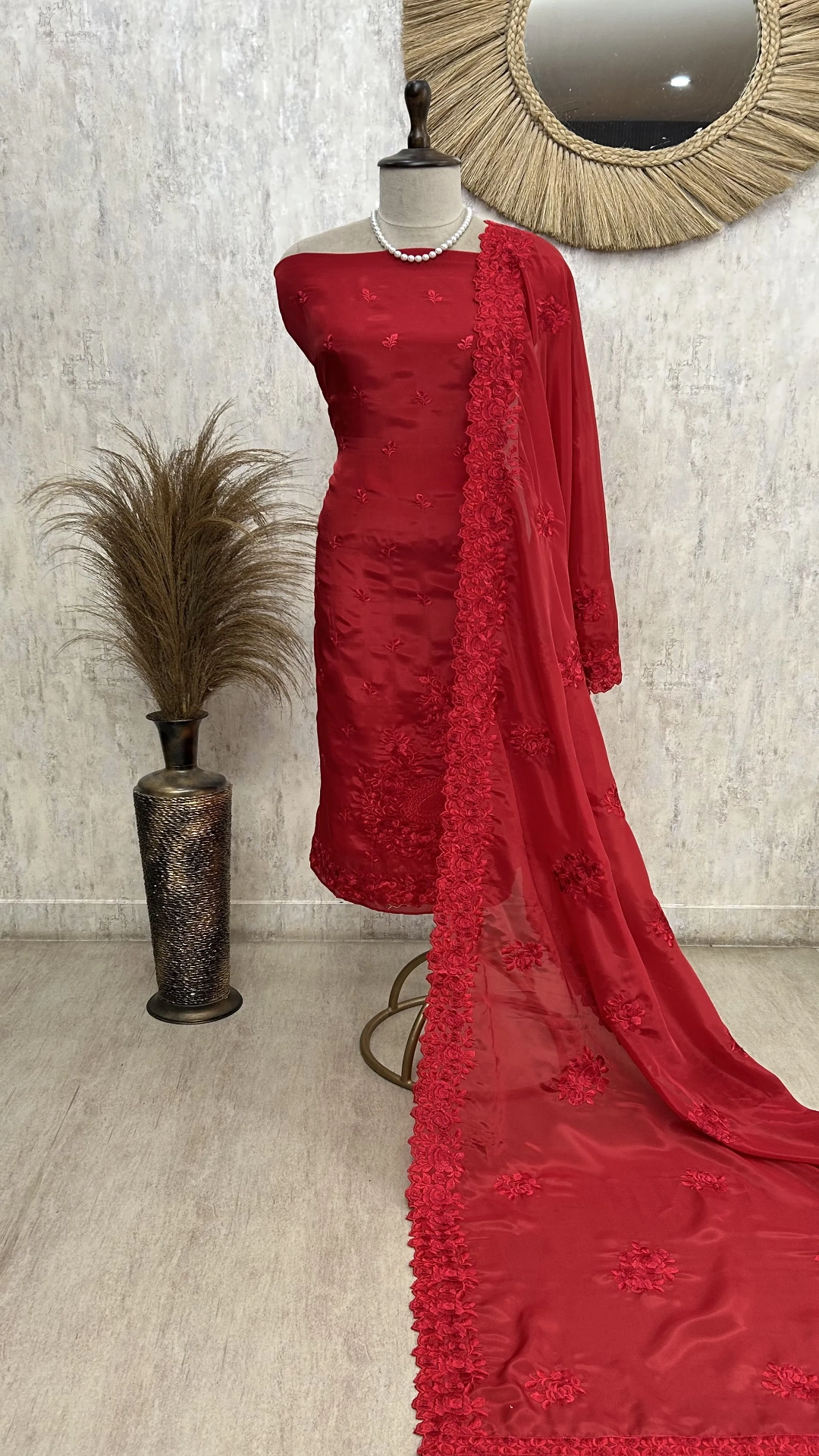 Rose Embroidered Grace Unstiched Suit