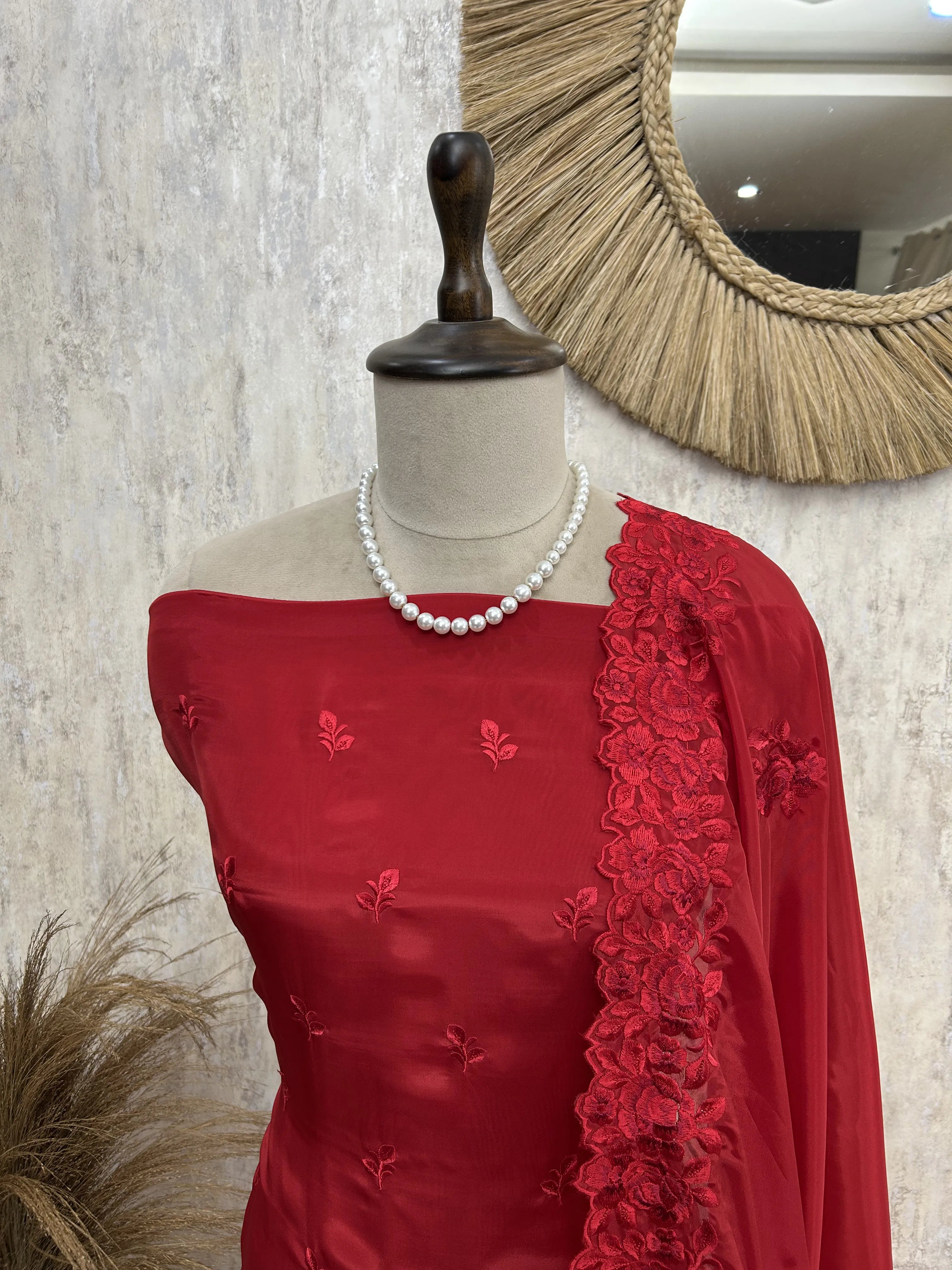 Rose Embroidered Grace Unstiched Suit