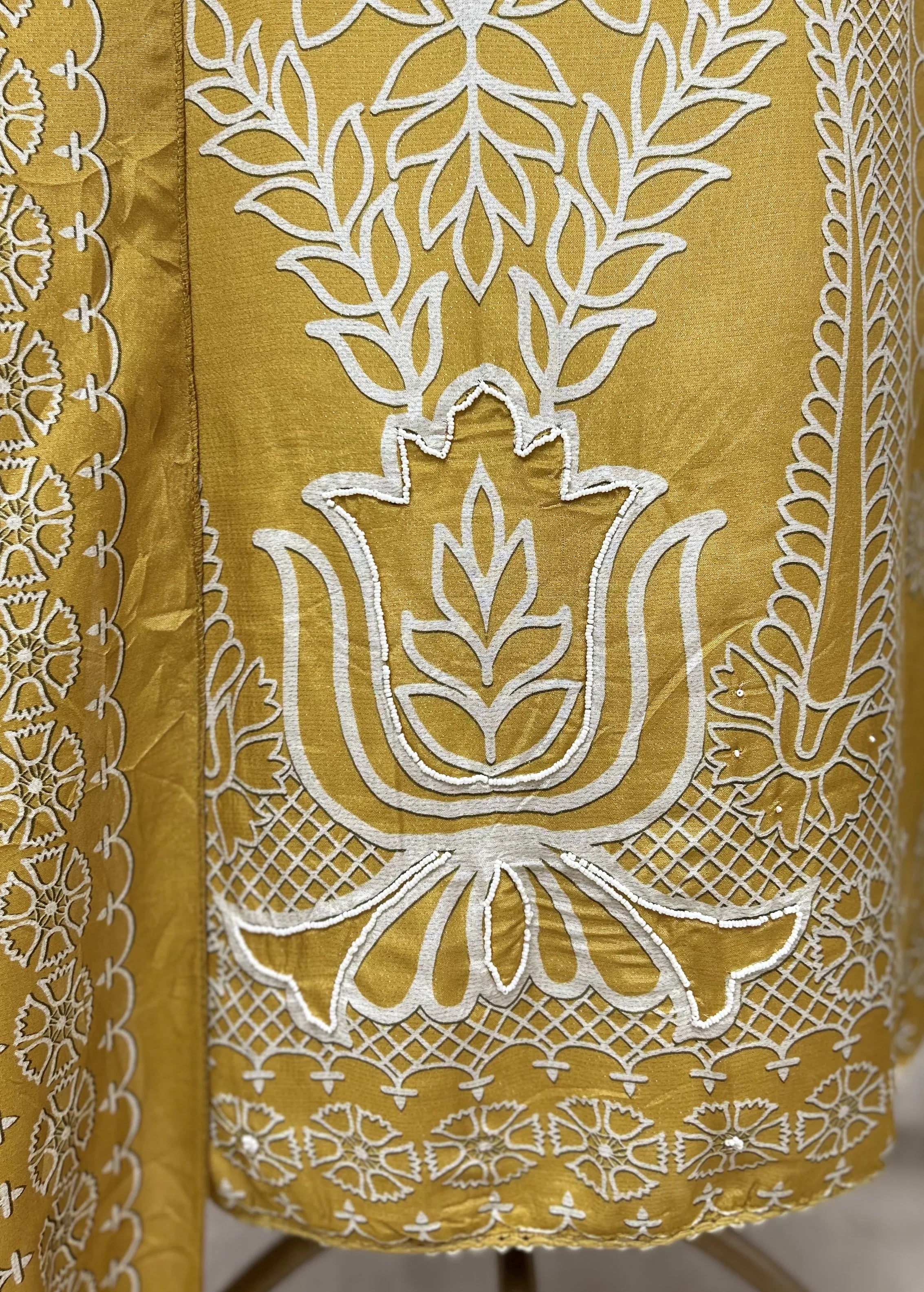 Lotus Lattice Muslin Unstitched Suit