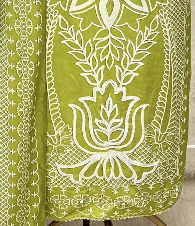 Lotus Lattice Muslin Unstitched Suit