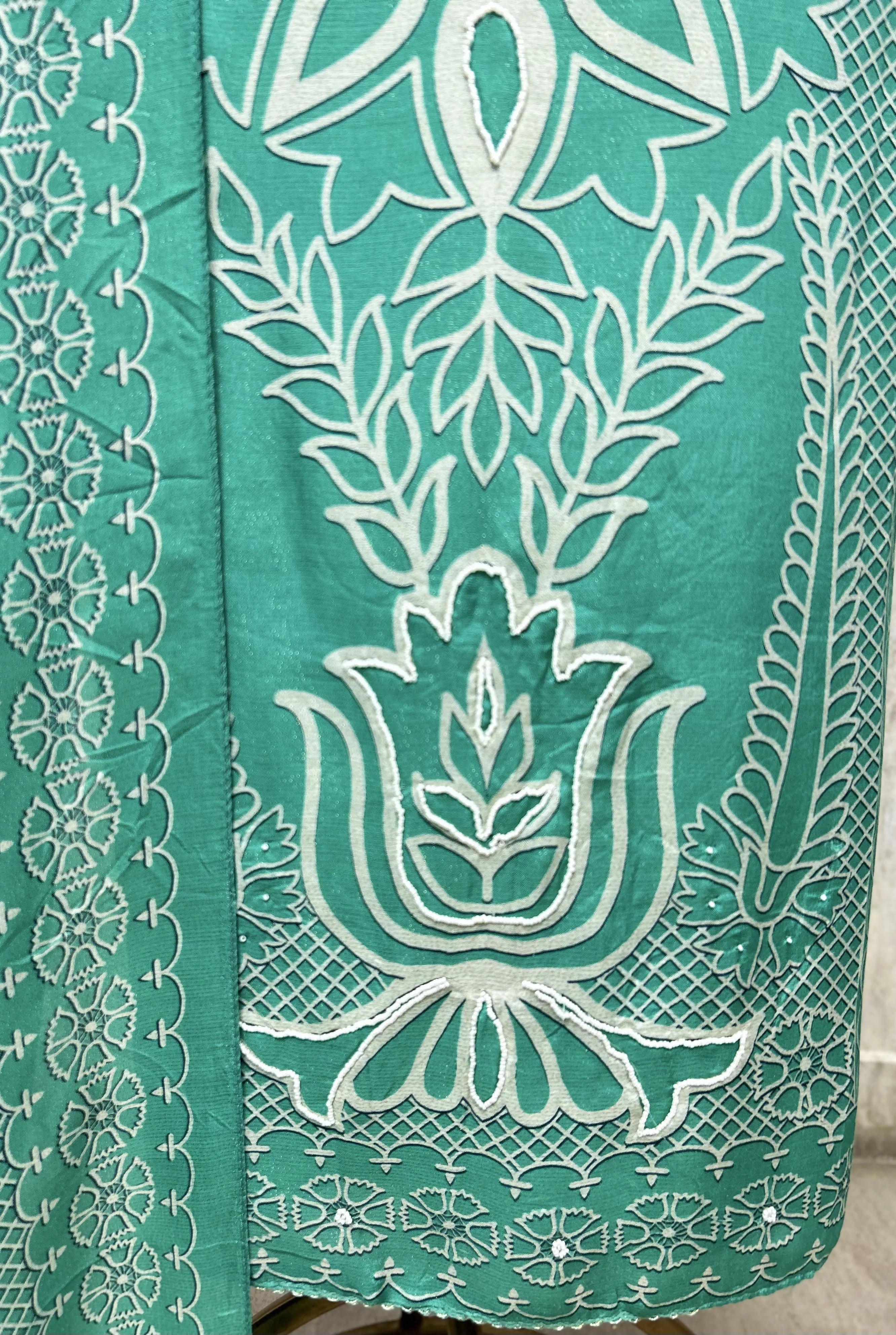 Lotus Lattice Muslin Unstitched Suit