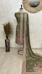 Traditional Wear Crepe Unstiched Suit