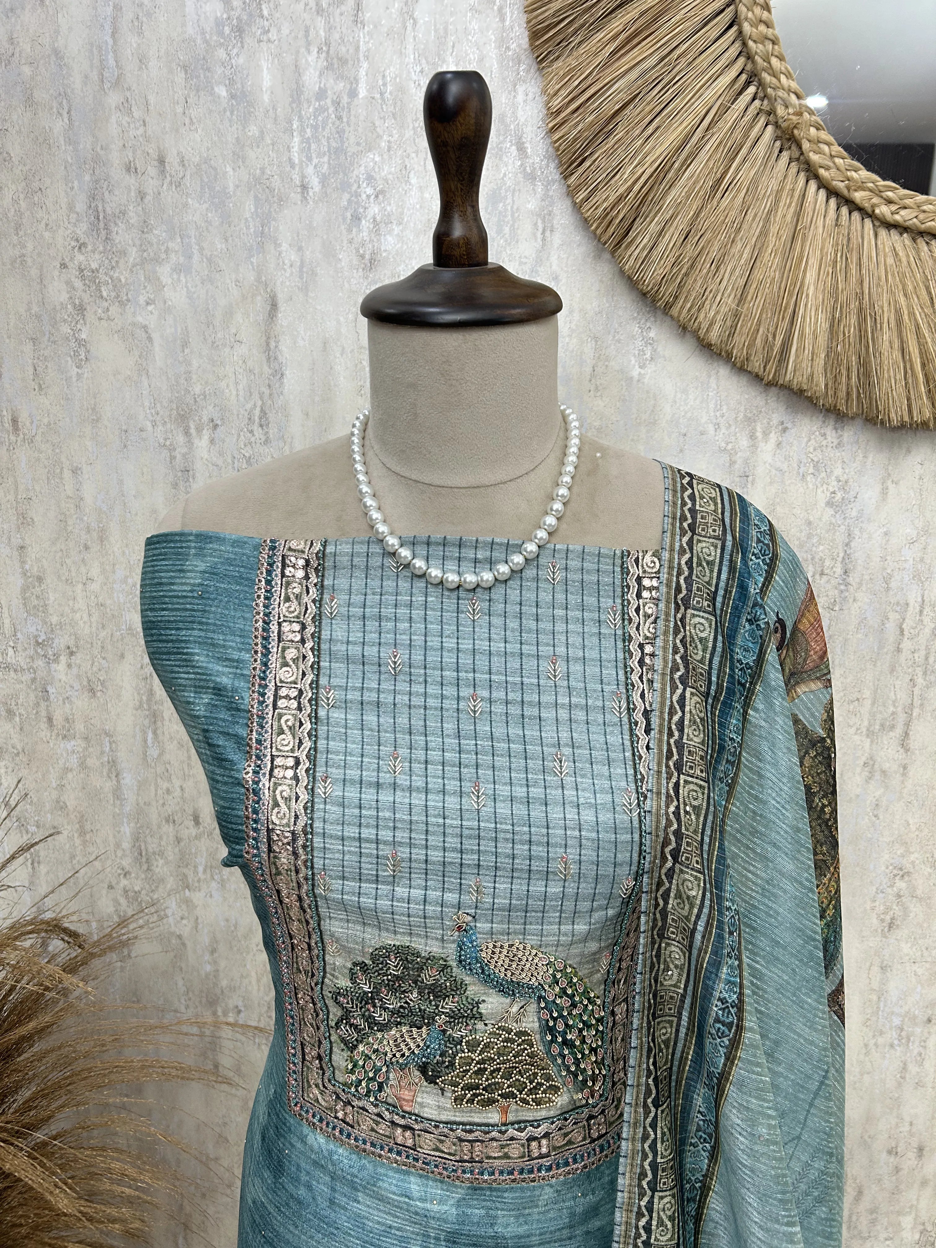 Peacock Garden Elegance Unstiched Suit