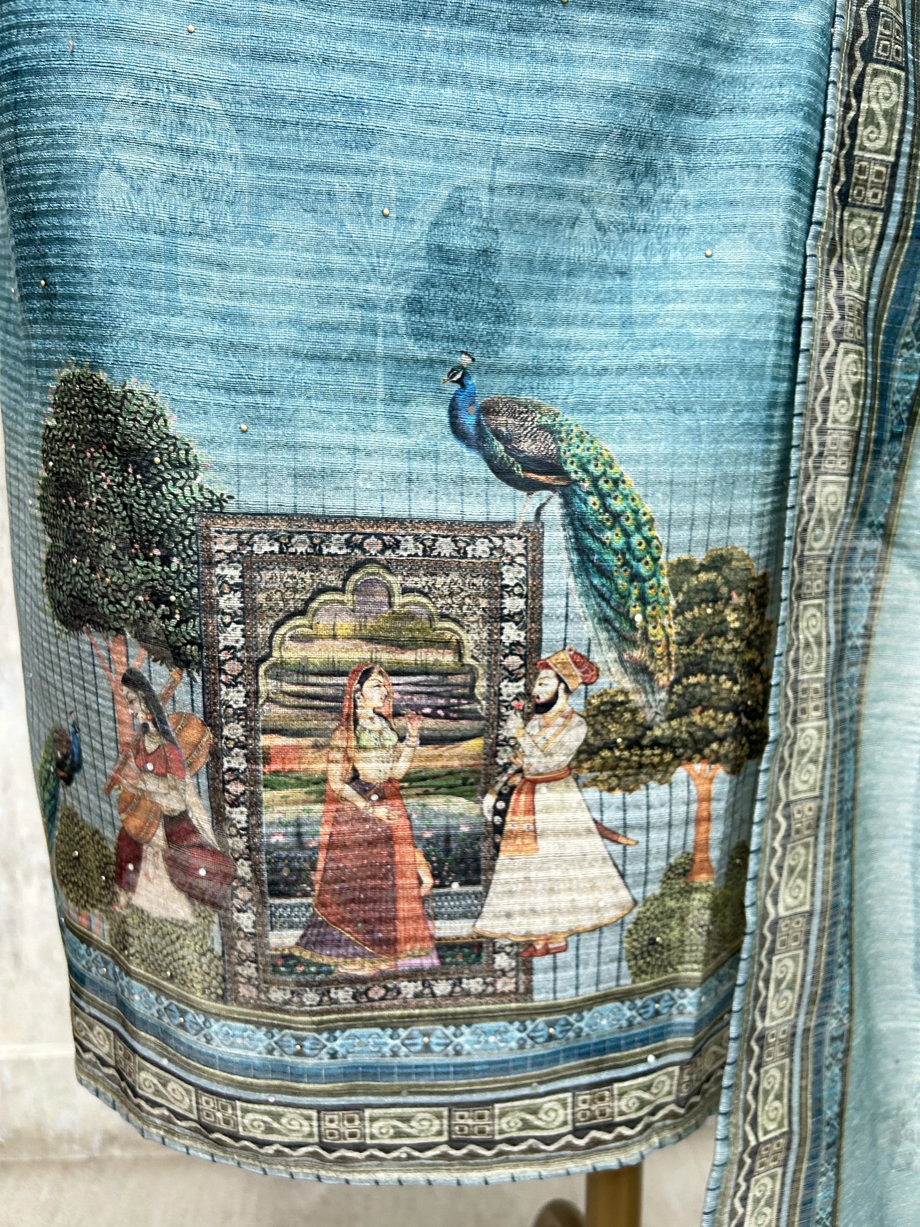 Peacock Garden Elegance Unstiched Suit
