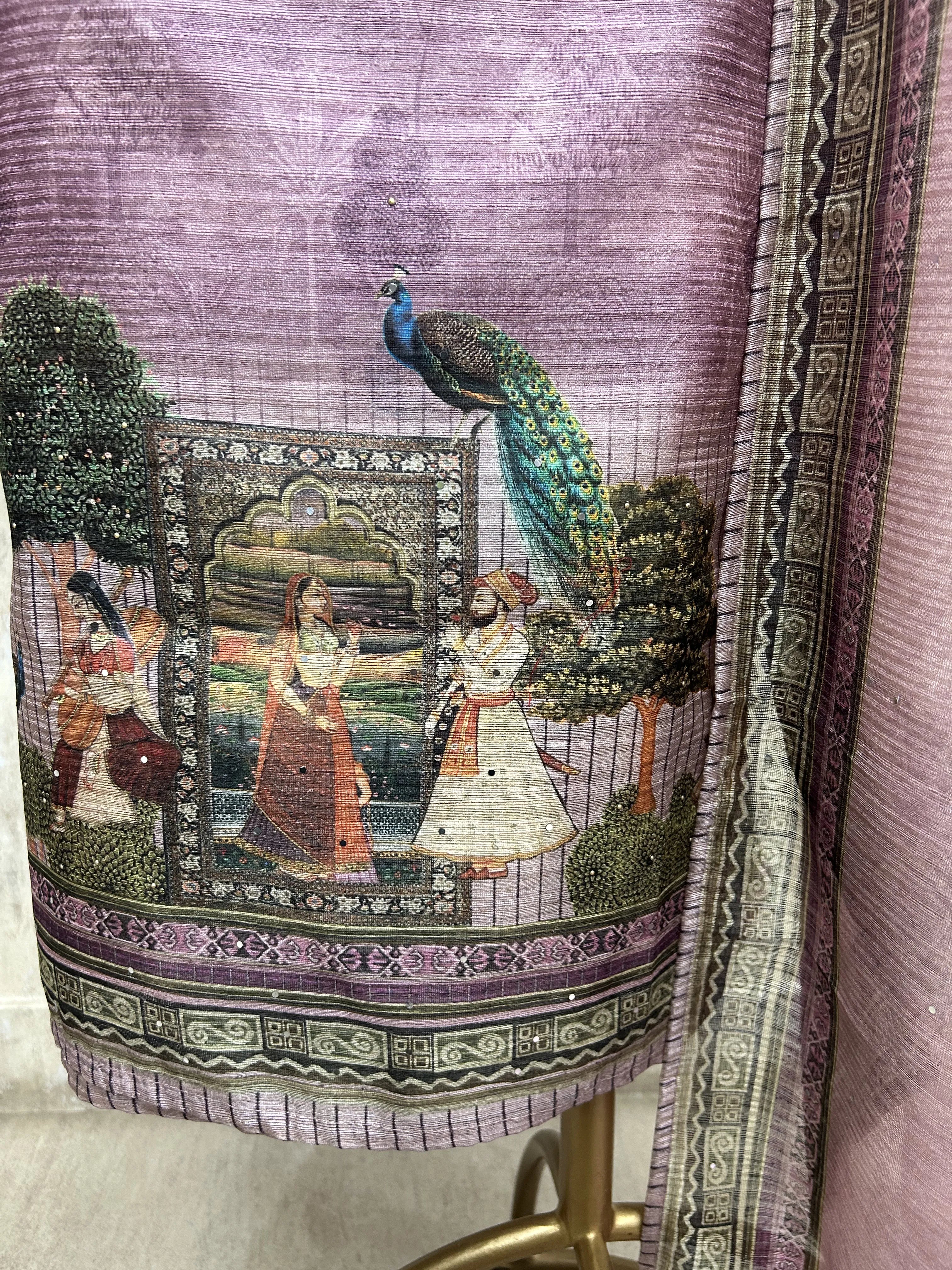 Peacock Garden Elegance Unstiched Suit