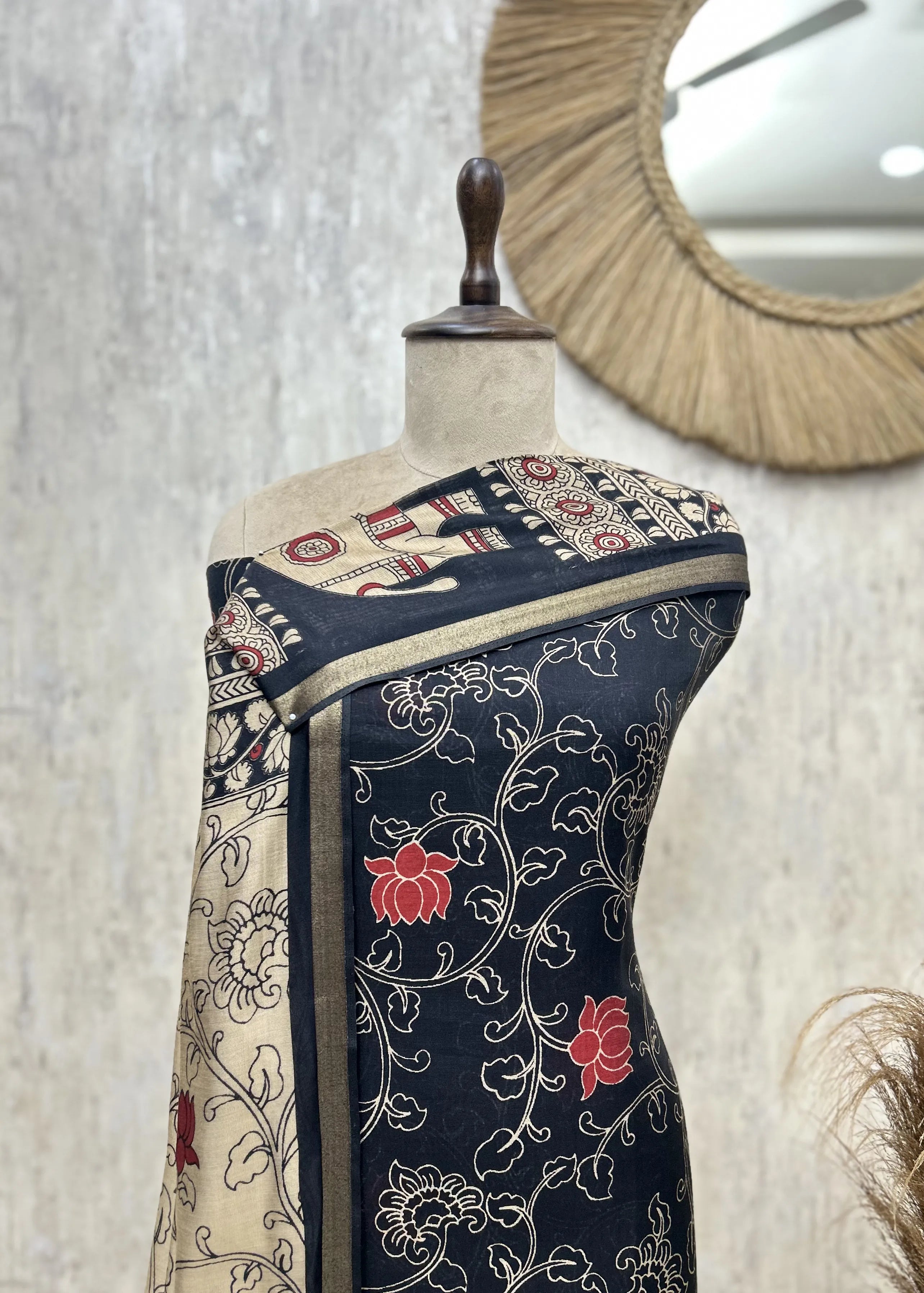 Echoes of Craft Maheshwari Cotton Unstitched Suit