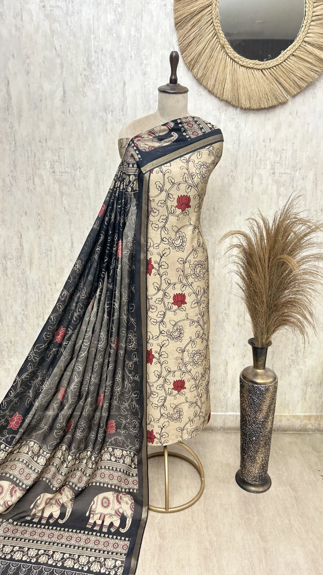 Echoes of Craft Maheshwari Cotton Unstitched Suit