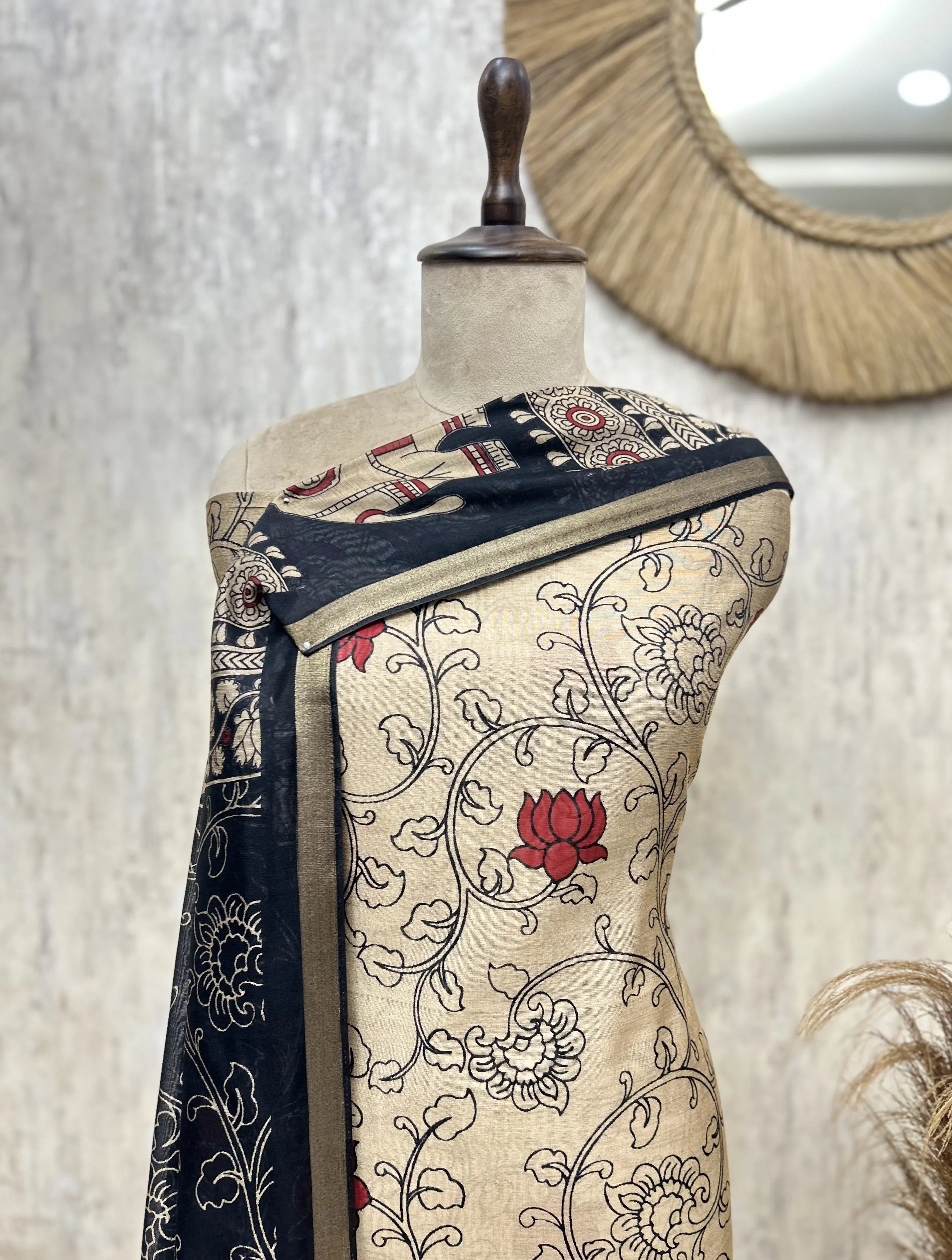 Echoes of Craft Maheshwari Cotton Unstitched Suit