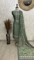 Elegant Ethnic Blues Unstiched Suit
