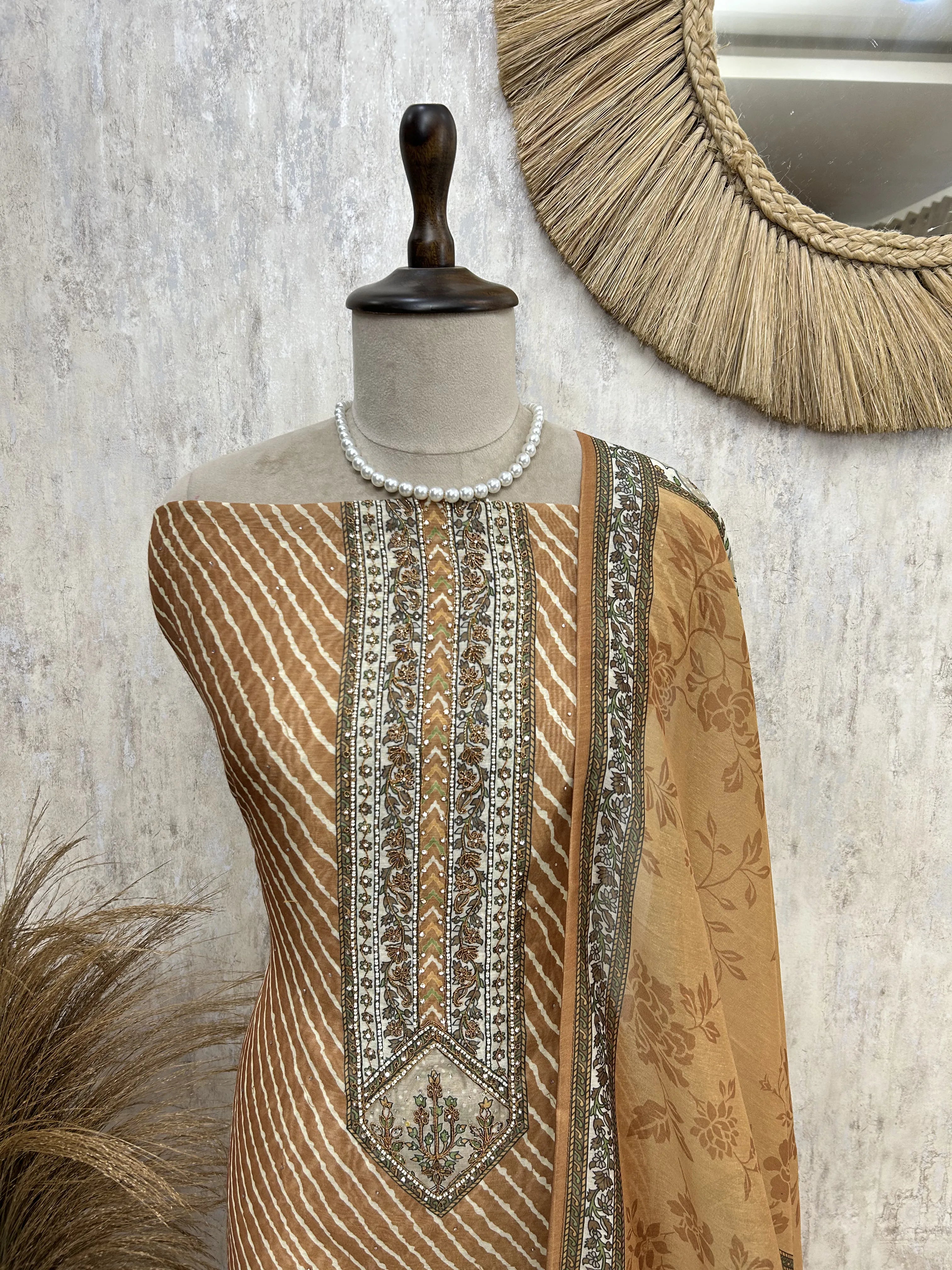 Elegant Ethnic Blues Unstiched Suit