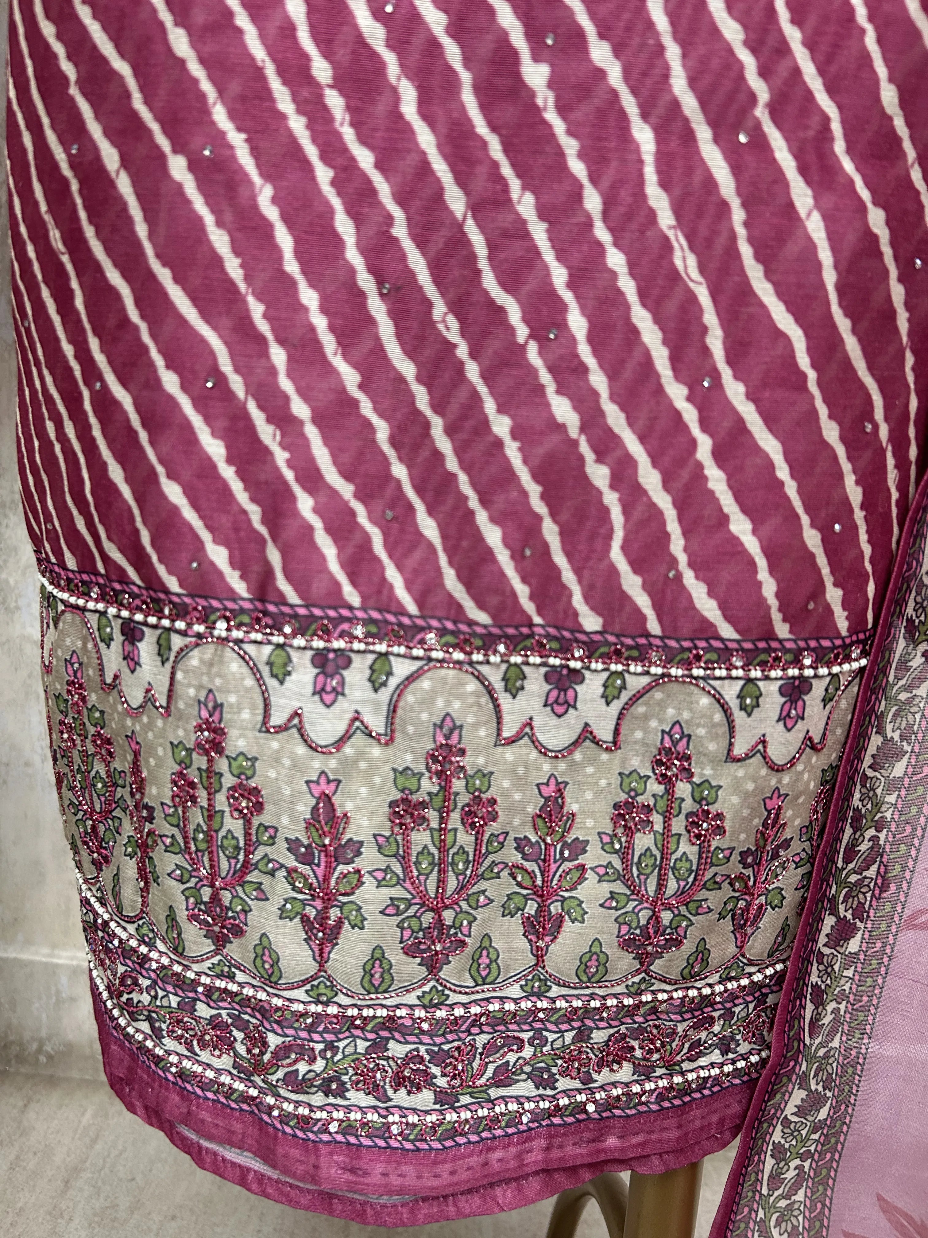 Elegant Ethnic Blues Unstiched Suit