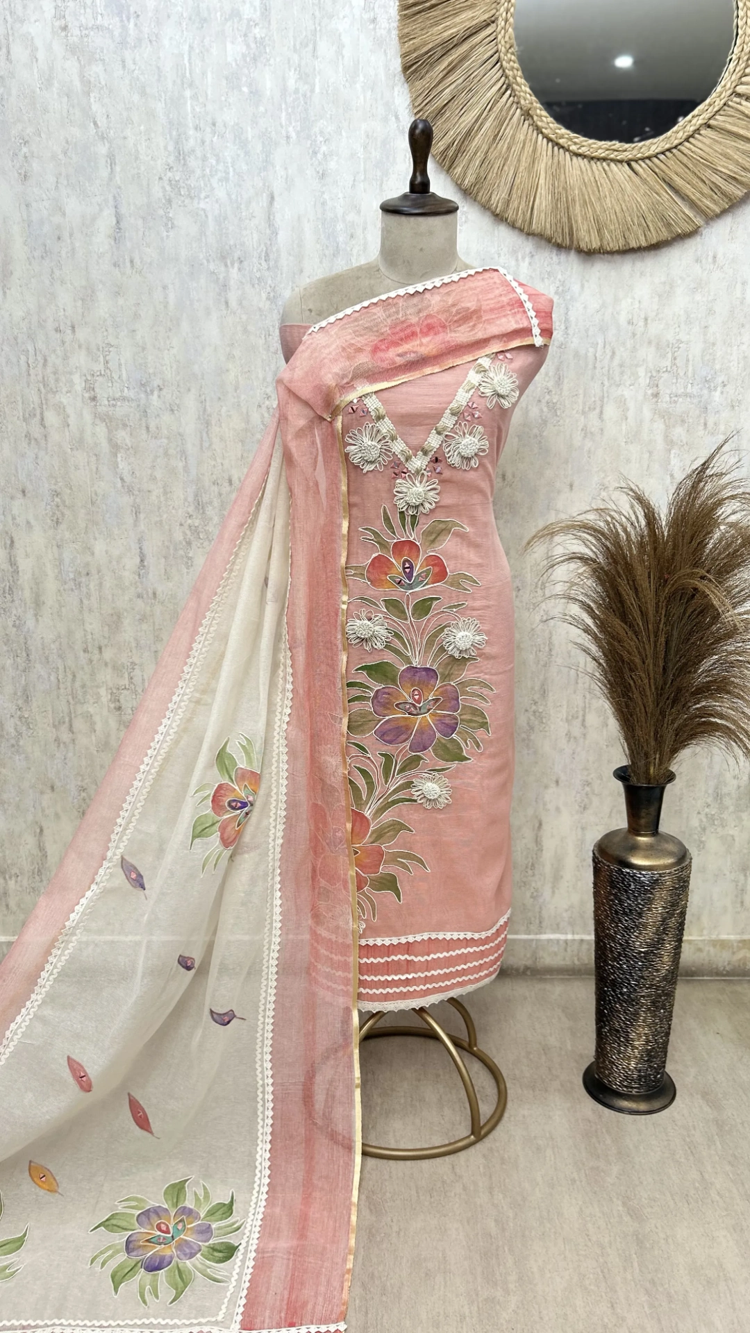 Botanical Charm Kota Cotton Unstitched Suit
