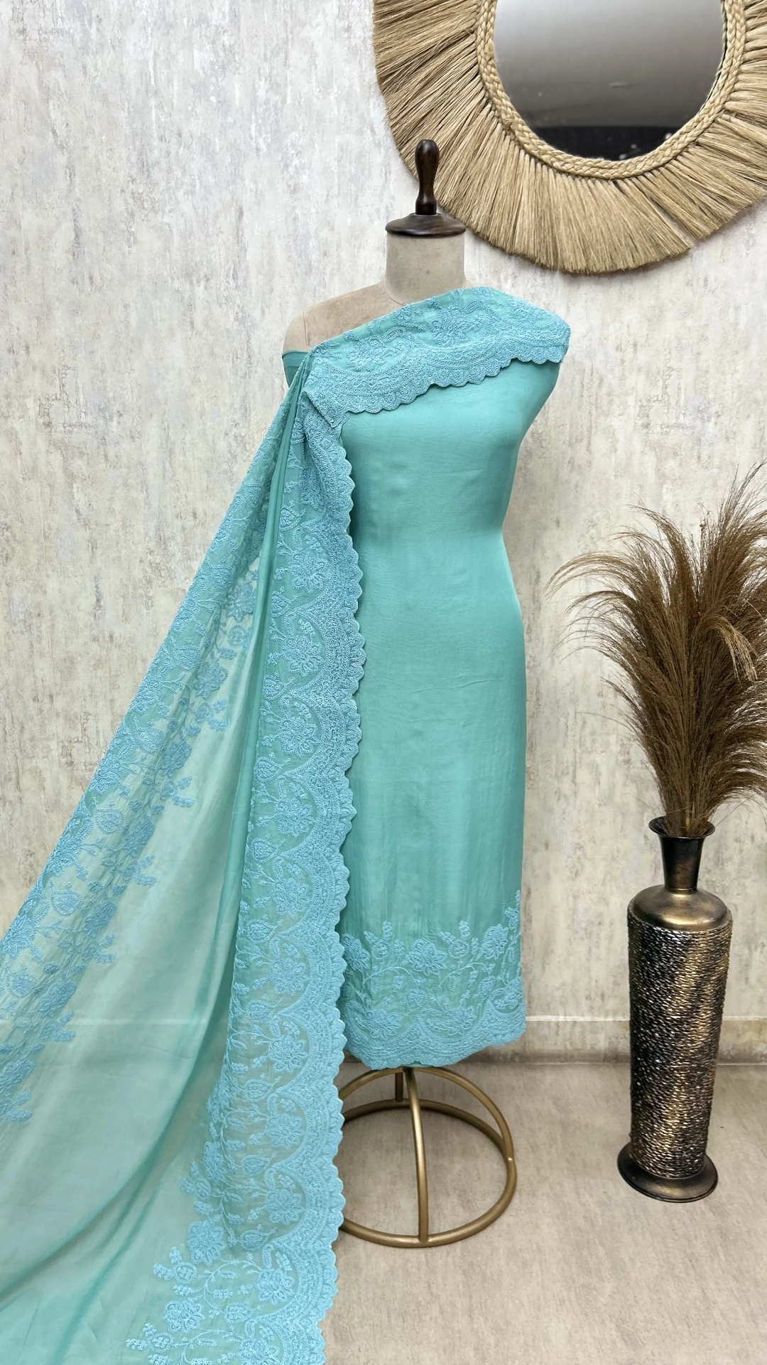 Gracewoven Organza Elegance Unstitched Suits