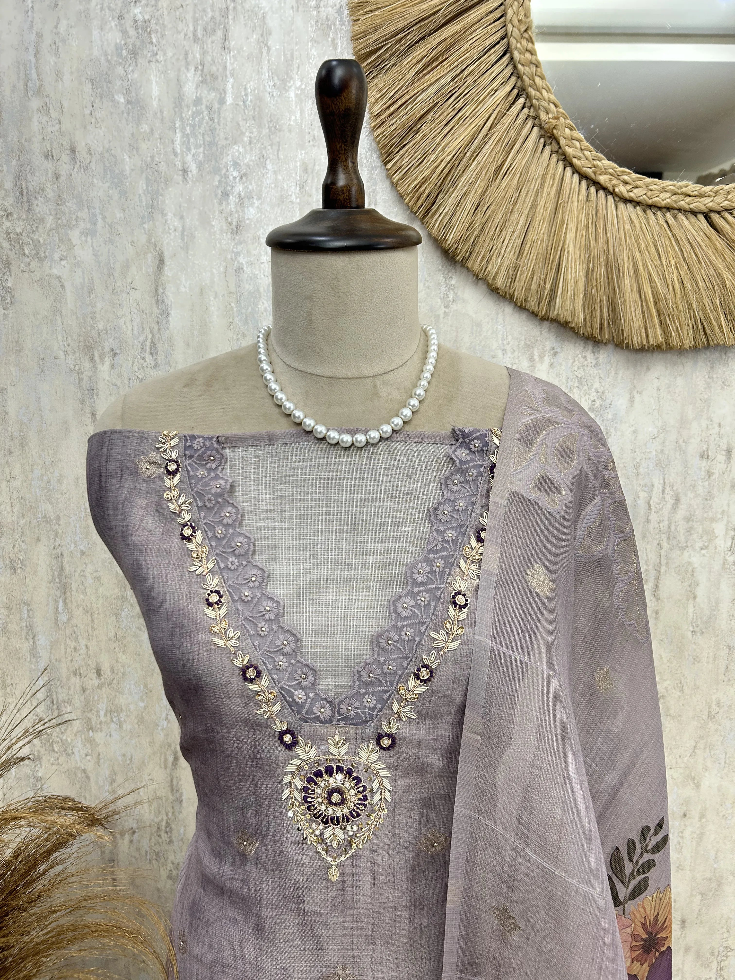 Teal Heirloom Elegance Unstiched Suit