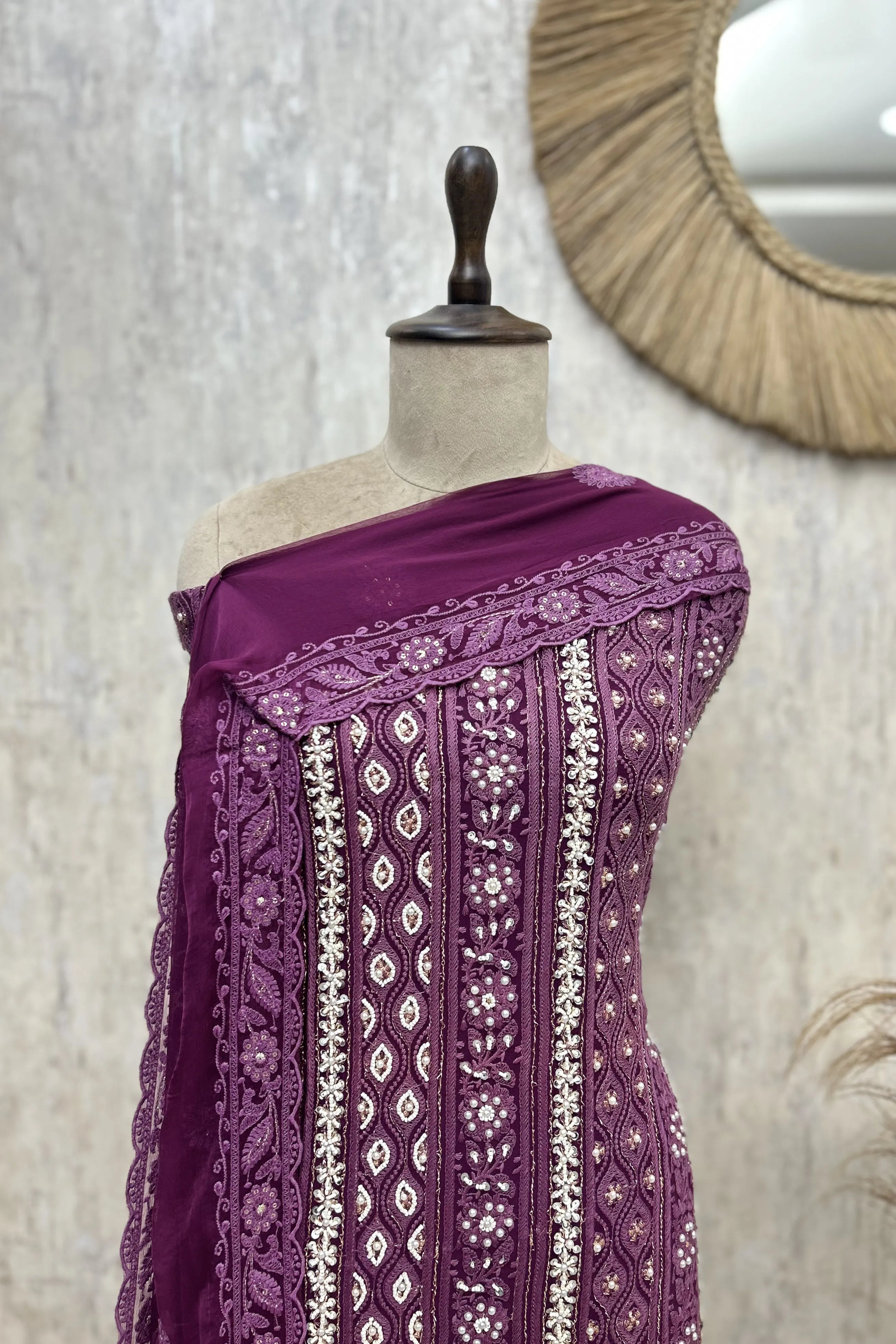 Regal Lucknowi Georgette Unstitched Suit