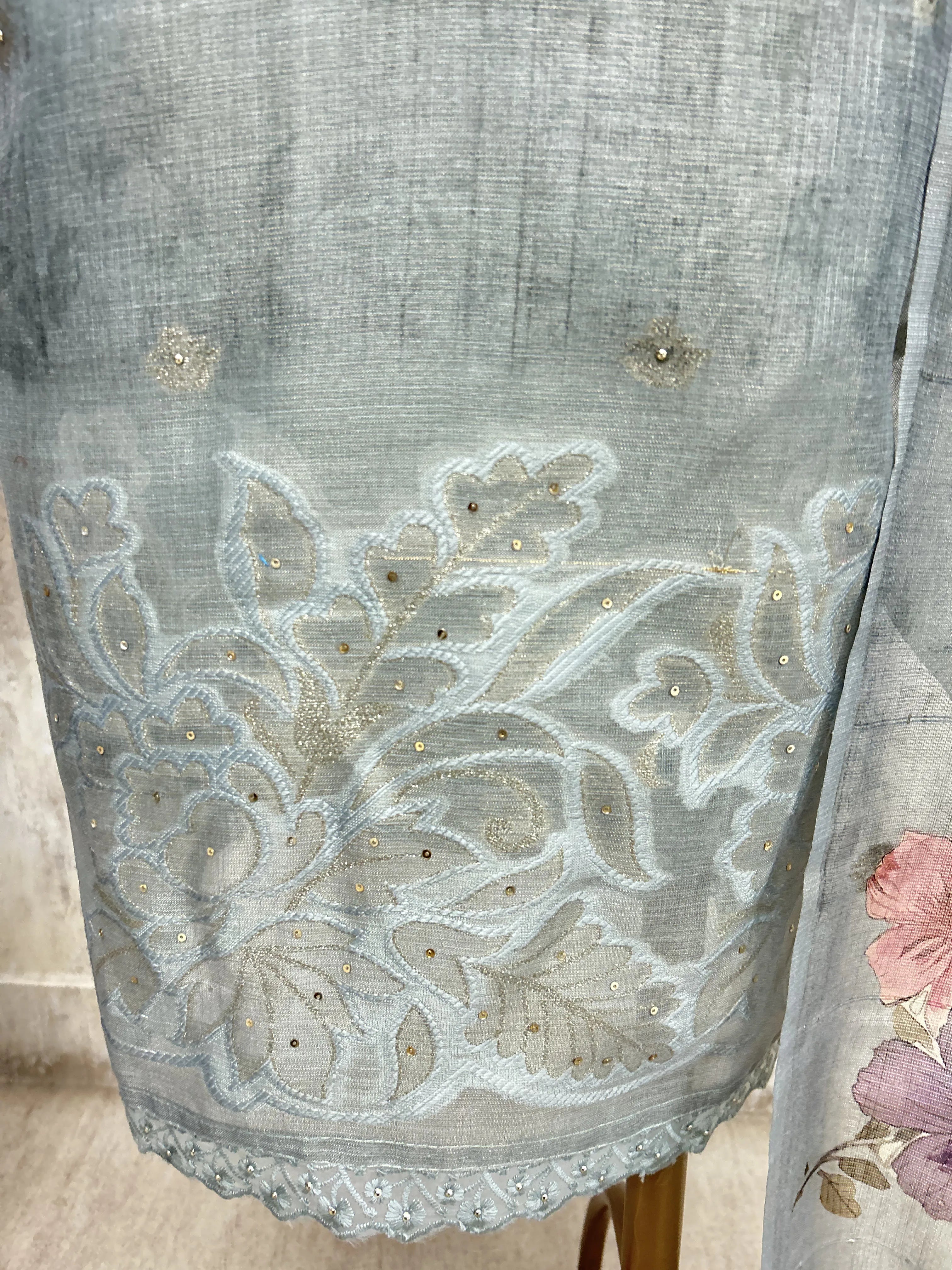 Teal Heirloom Elegance Unstiched Suit