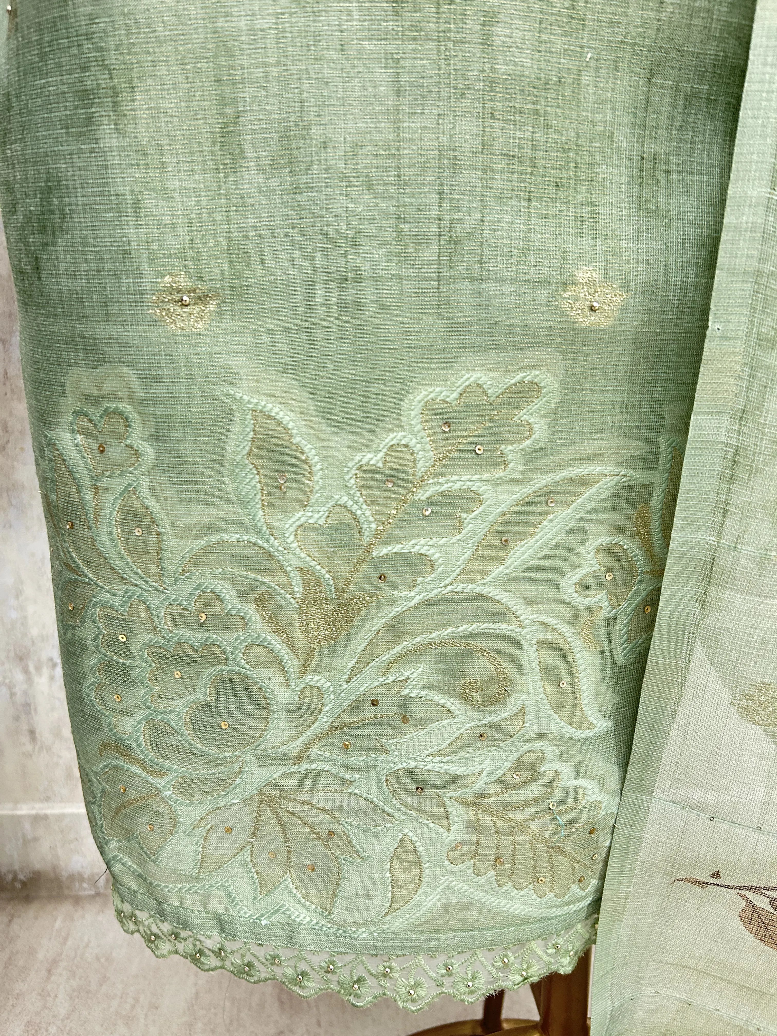 Teal Heirloom Elegance Unstiched Suit